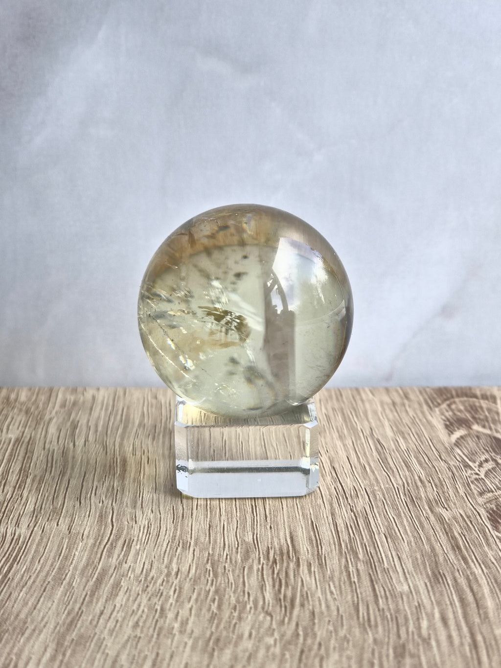 Citrine sphere with phantom a d rainbow