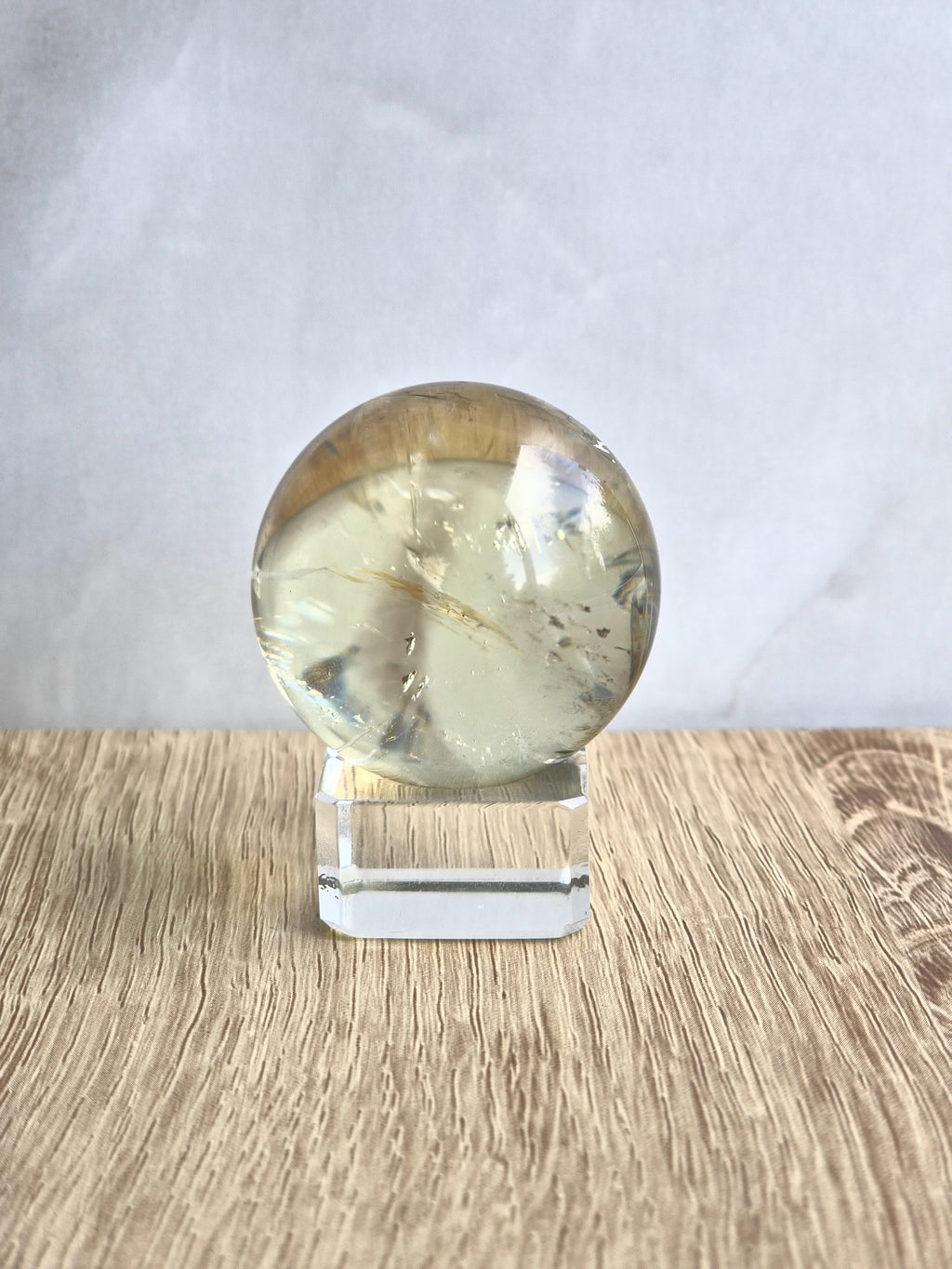 Citrine sphere with phantom a d rainbow