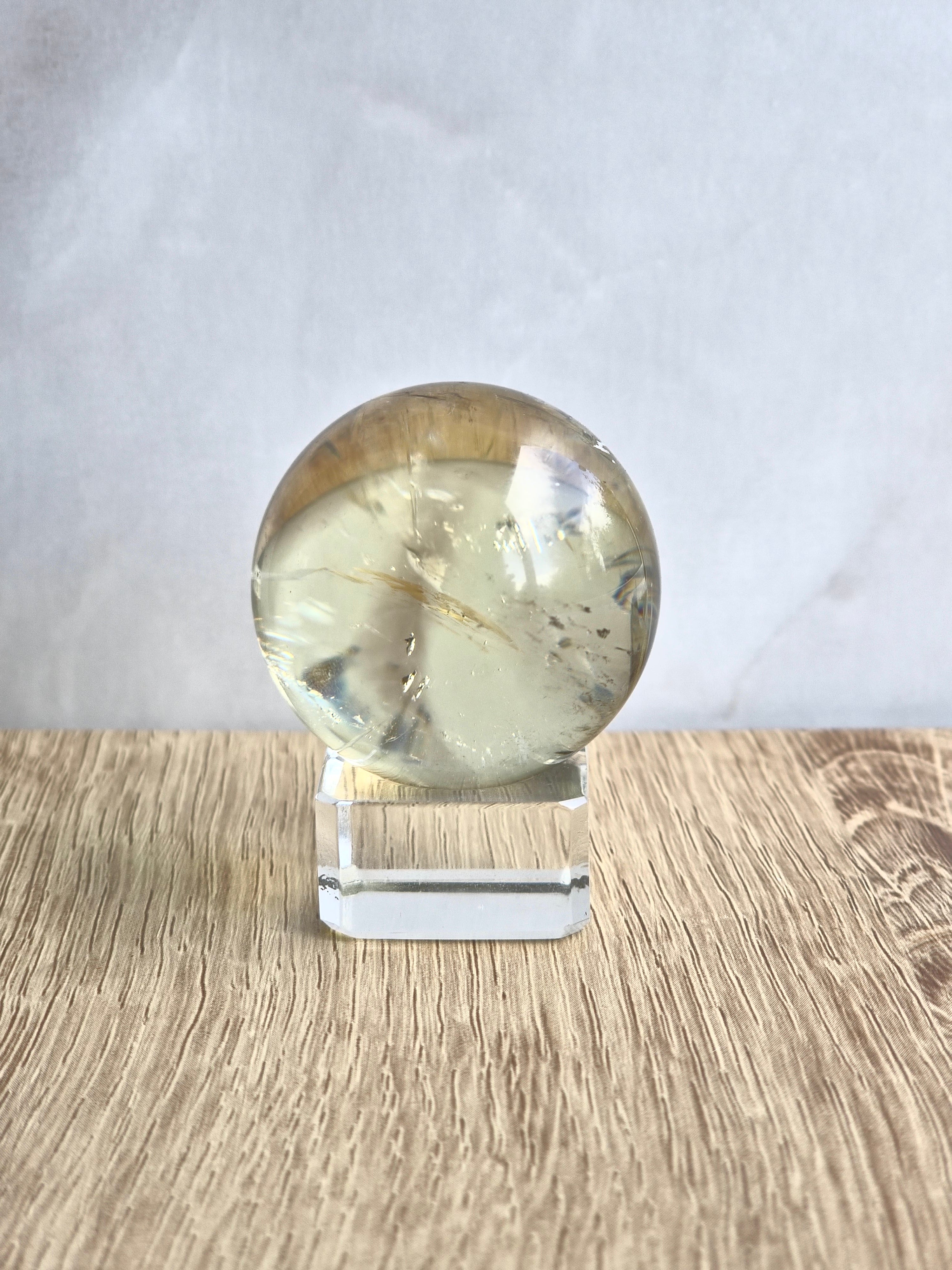 Citrine sphere with phantom a d rainbow