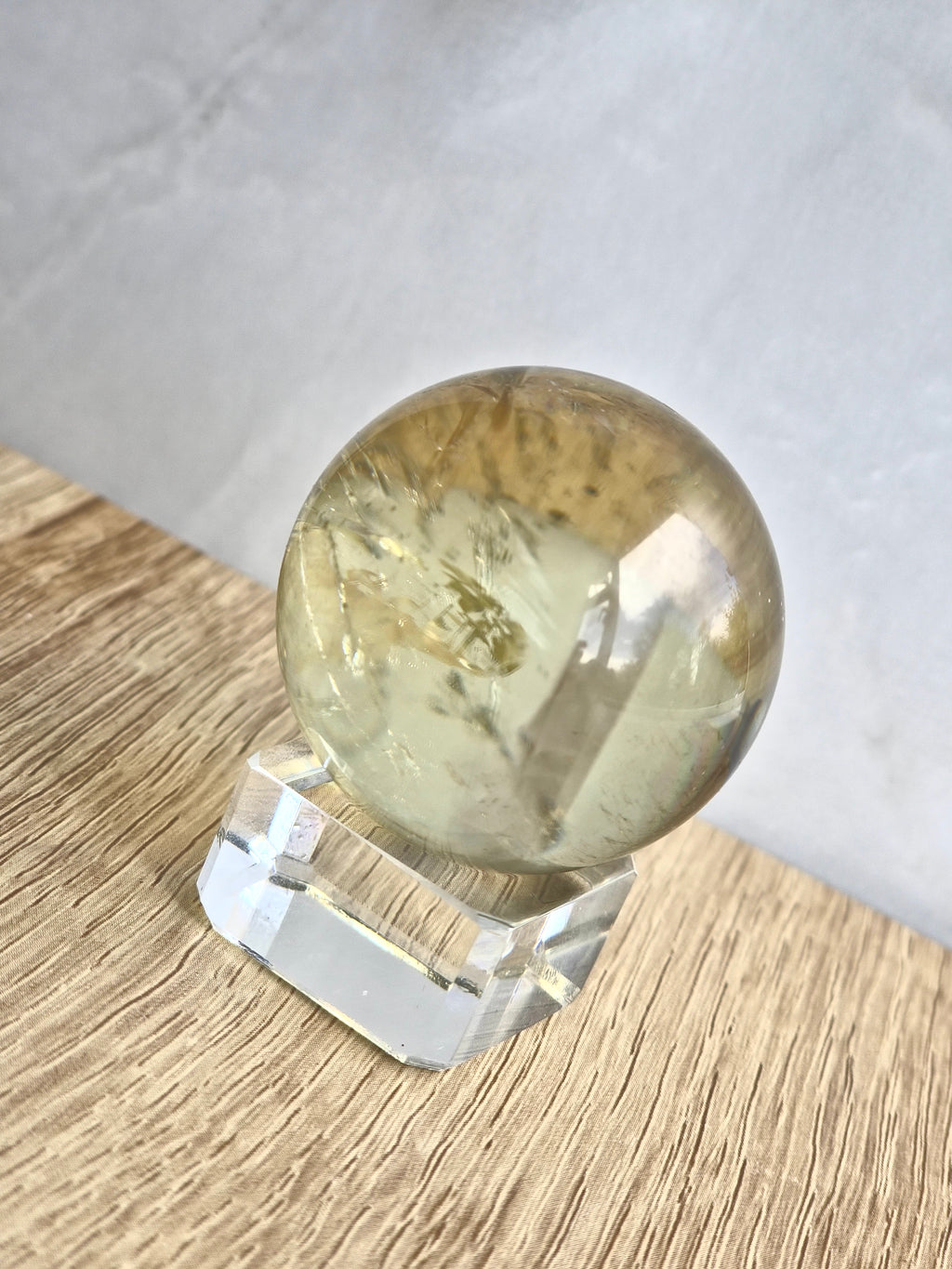 Citrine sphere with phantom a d rainbow