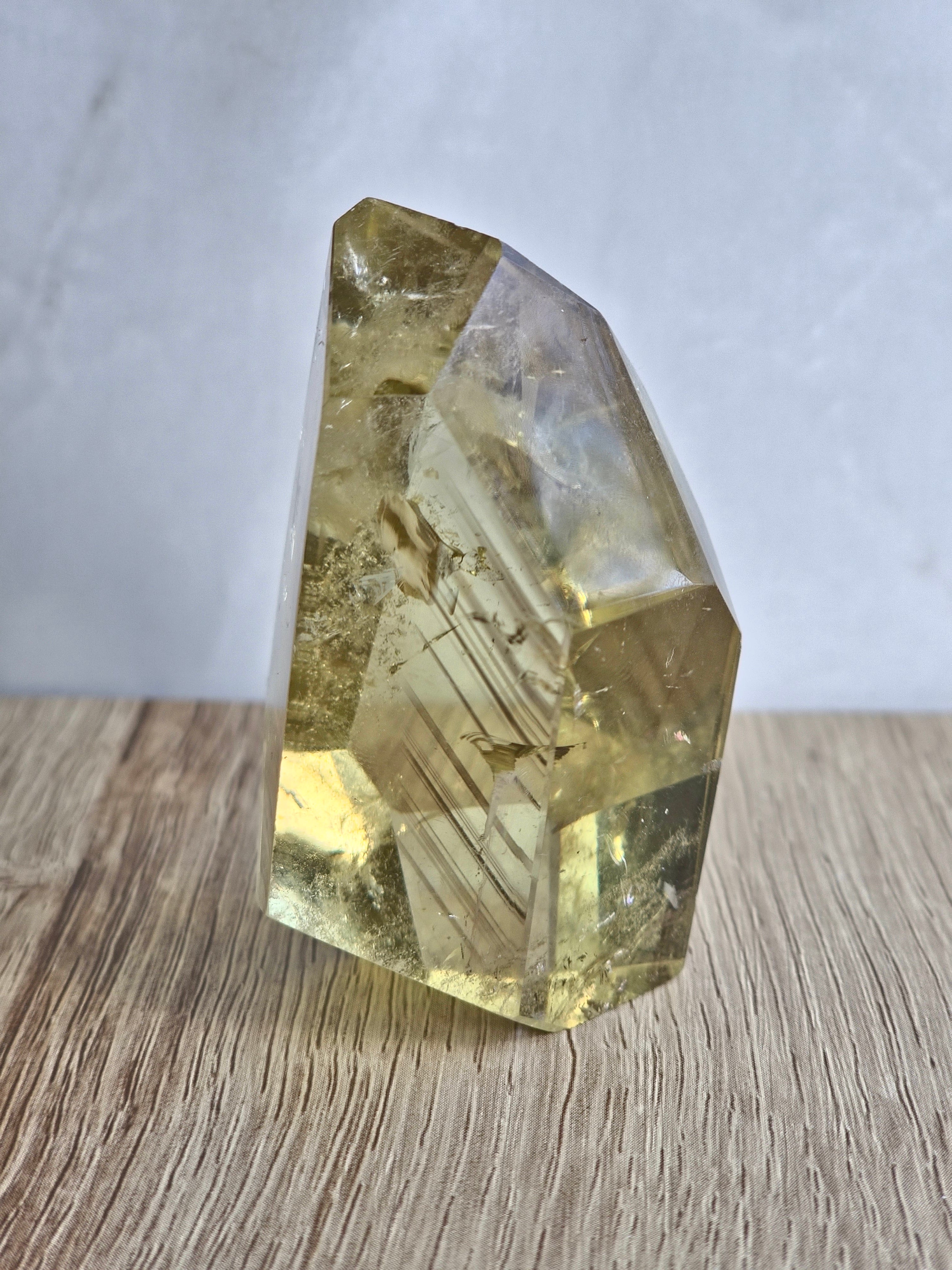 Phantom Citrine with internal rainbow + layered growth bands