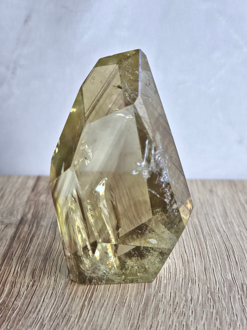 Phantom Citrine with internal rainbow + layered growth bands