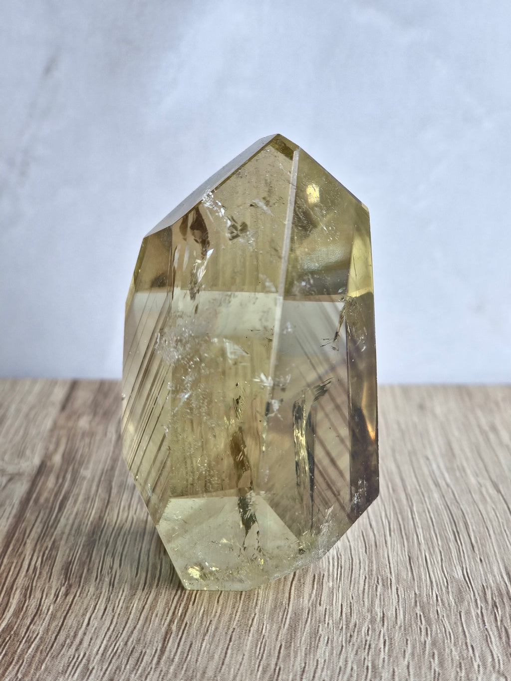 Phantom Citrine with internal rainbow + layered growth bands
