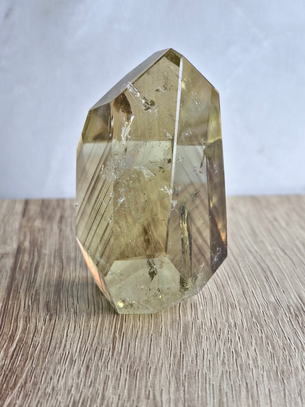 Phantom Citrine with internal rainbow + layered growth bands