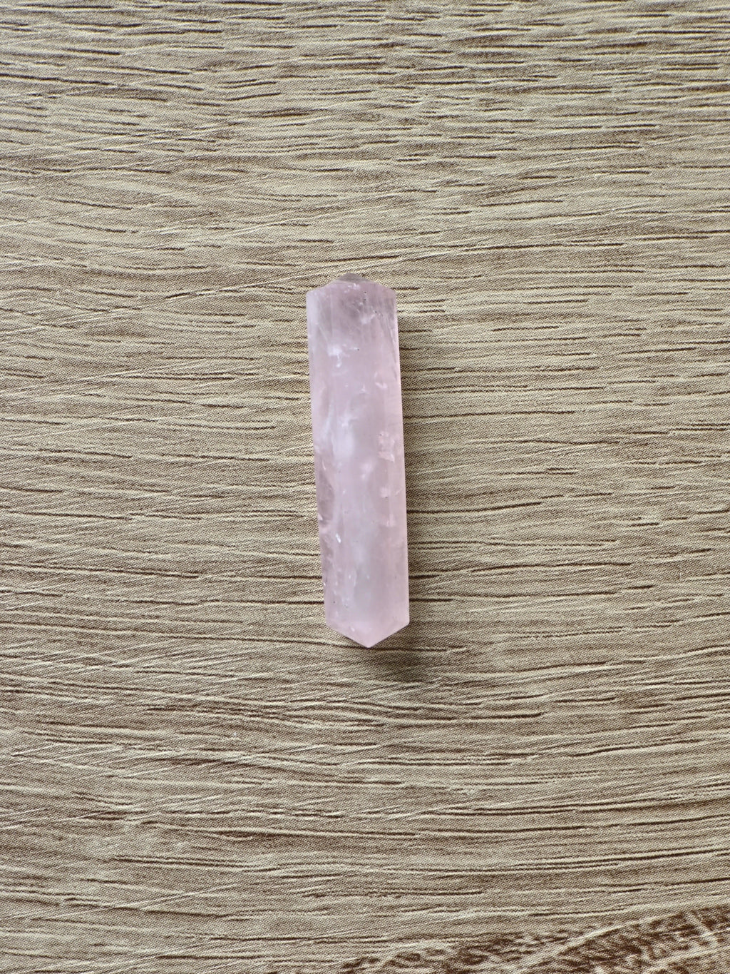 Rose quartz double-terminated point