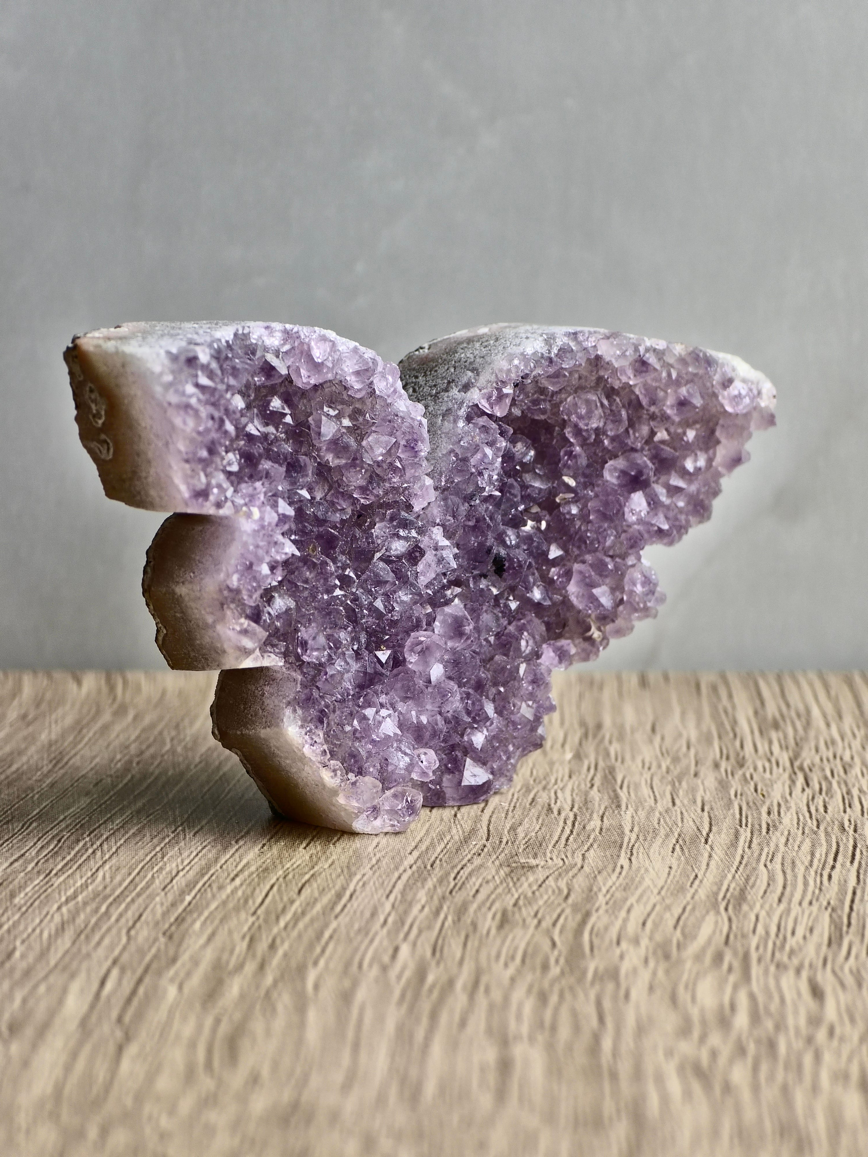 Amethyst Druzy Butterfly Carving