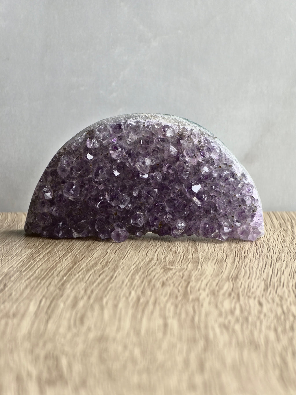 Amethyst druzy half moon