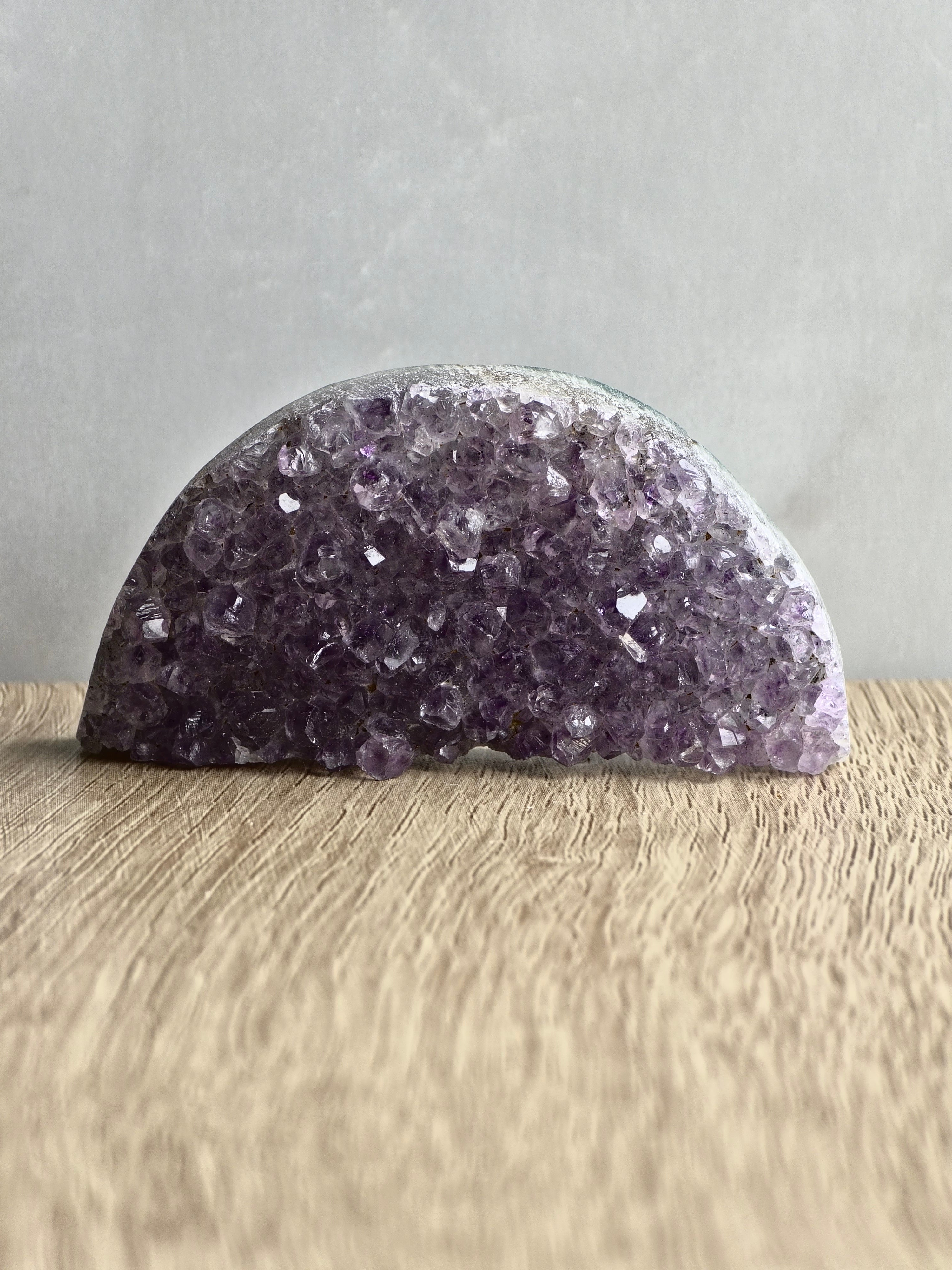 Amethyst druzy half moon