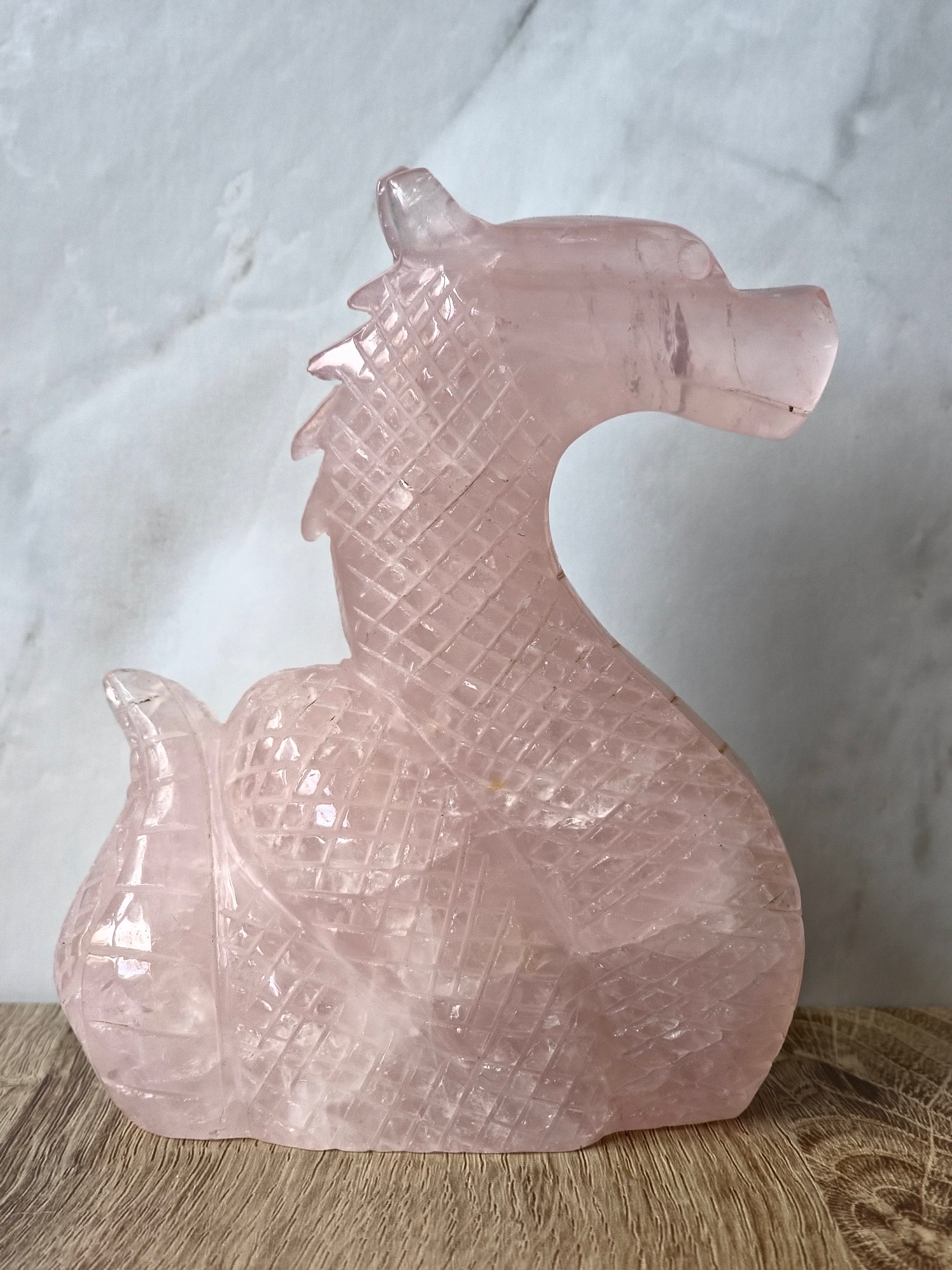 Rose quartz dragon