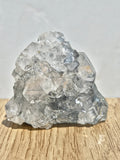 Diamond Apophyllite Cluster on Blue Chalcedony Druzy Matrix