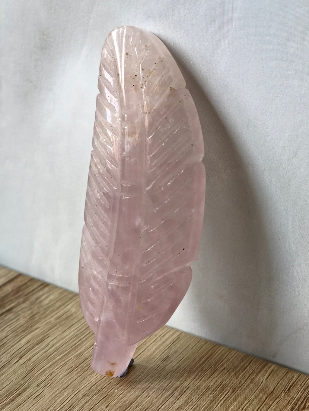 Rose quartz feather