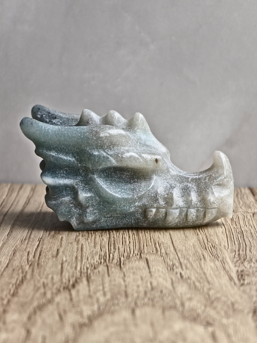 Blue Trolleite Dragon Carving