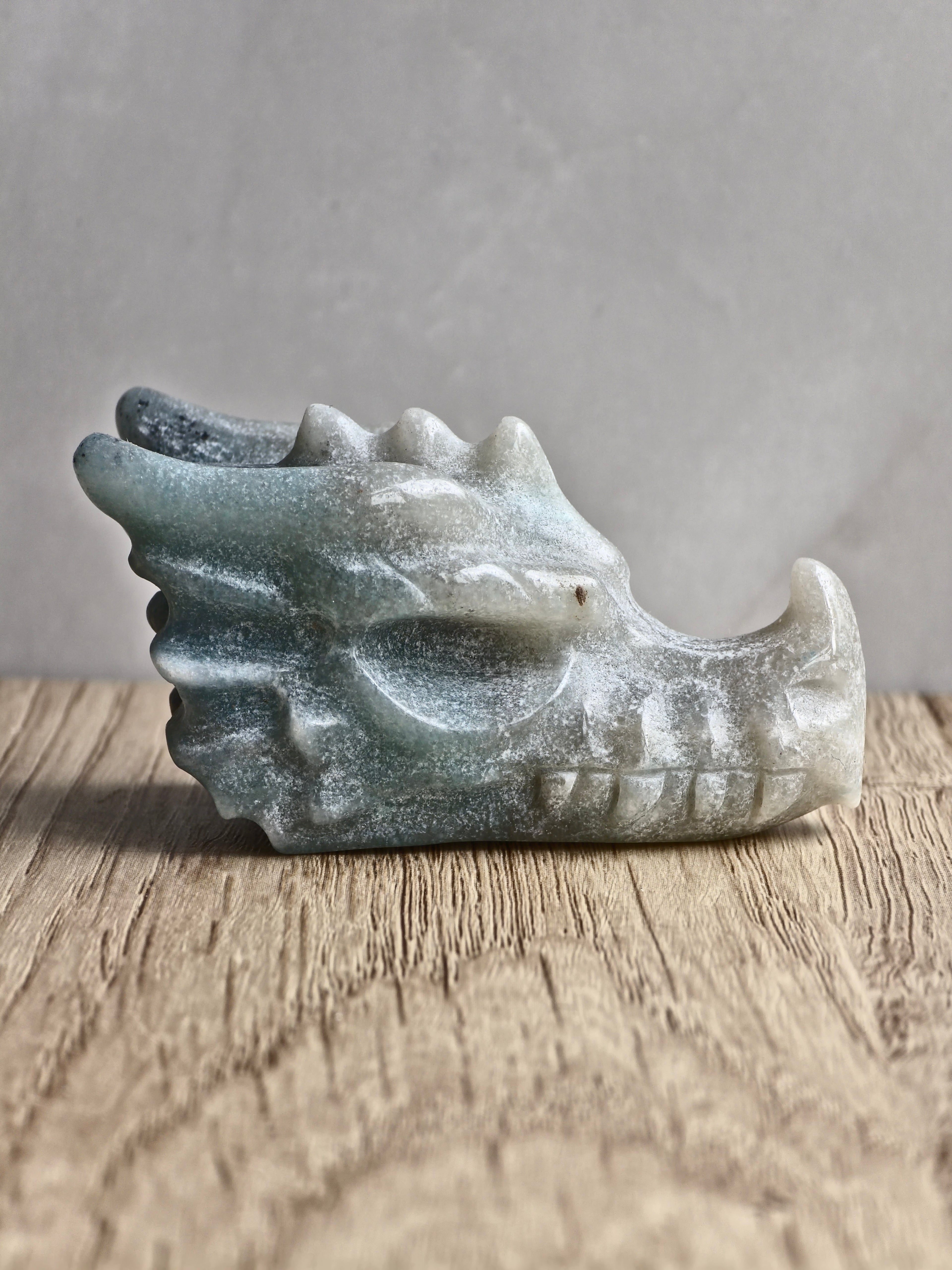 Blue Trolleite Dragon Carving