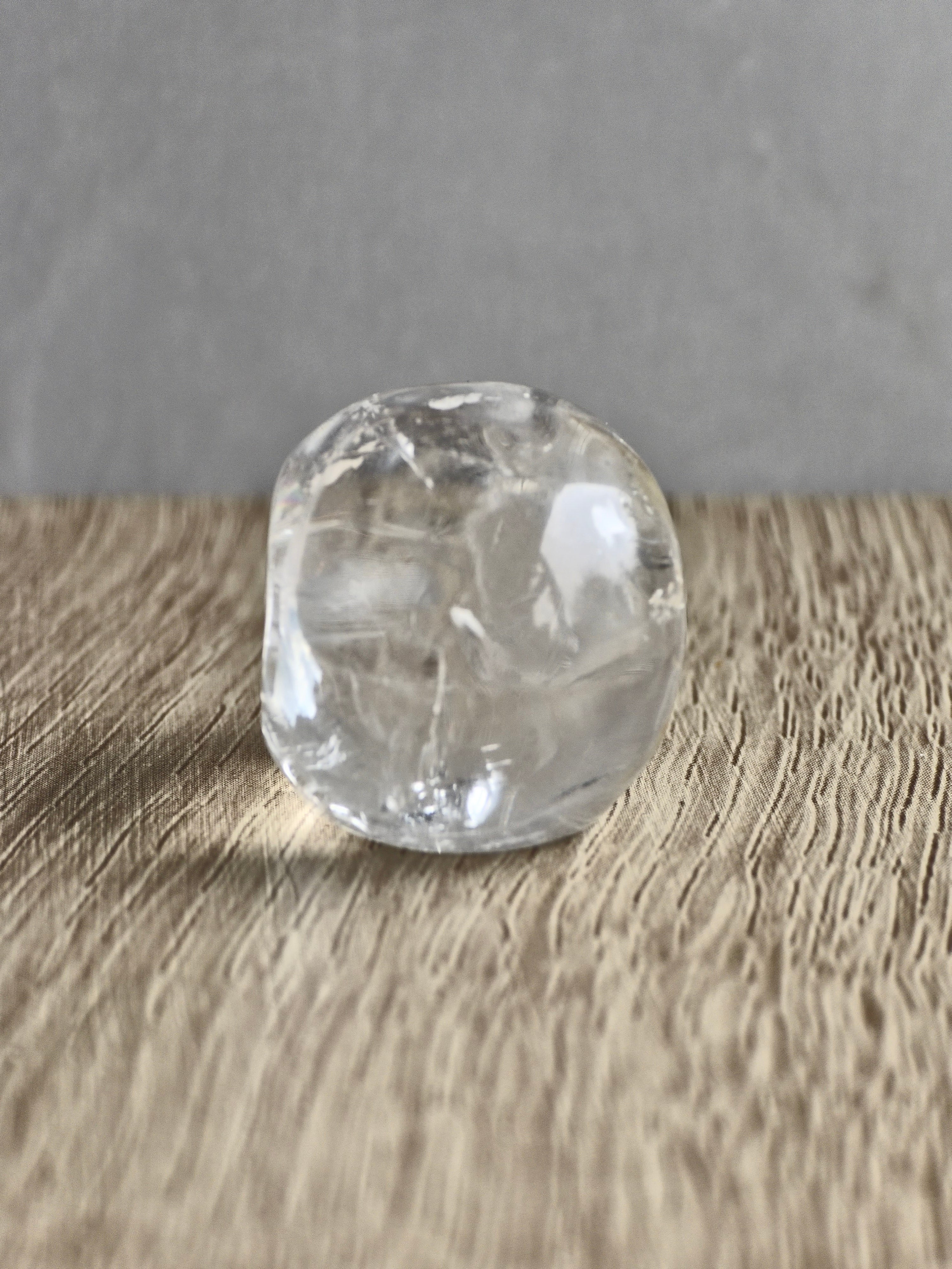 Clear quartz skull with iron inclusions