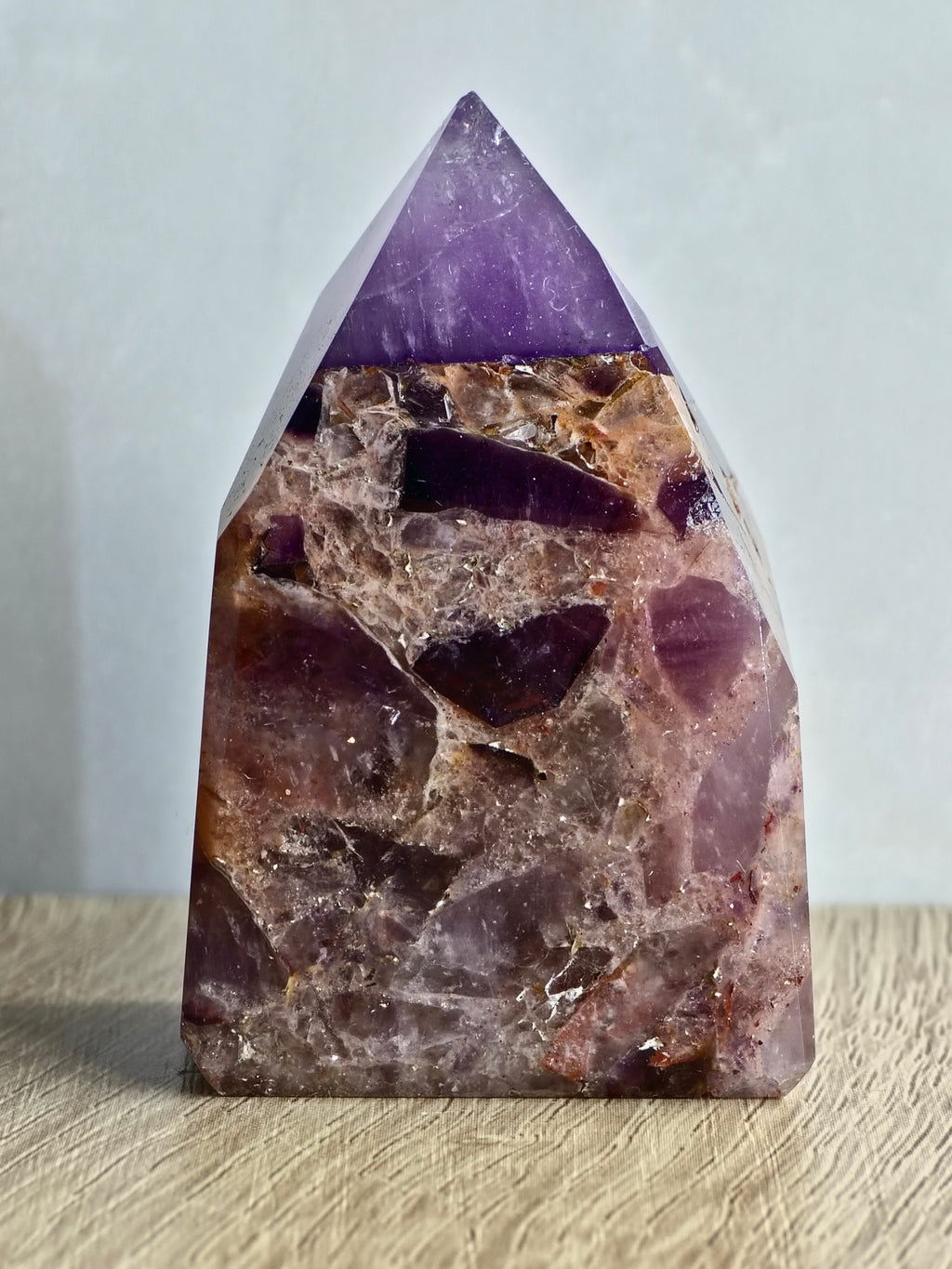 Brecciated Indian Amethyst Polished Tower