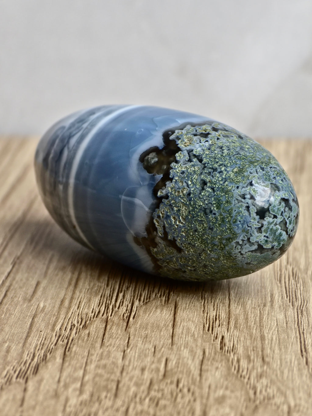 Blue Indian Opal with Moss Agate Inclusions Shiva