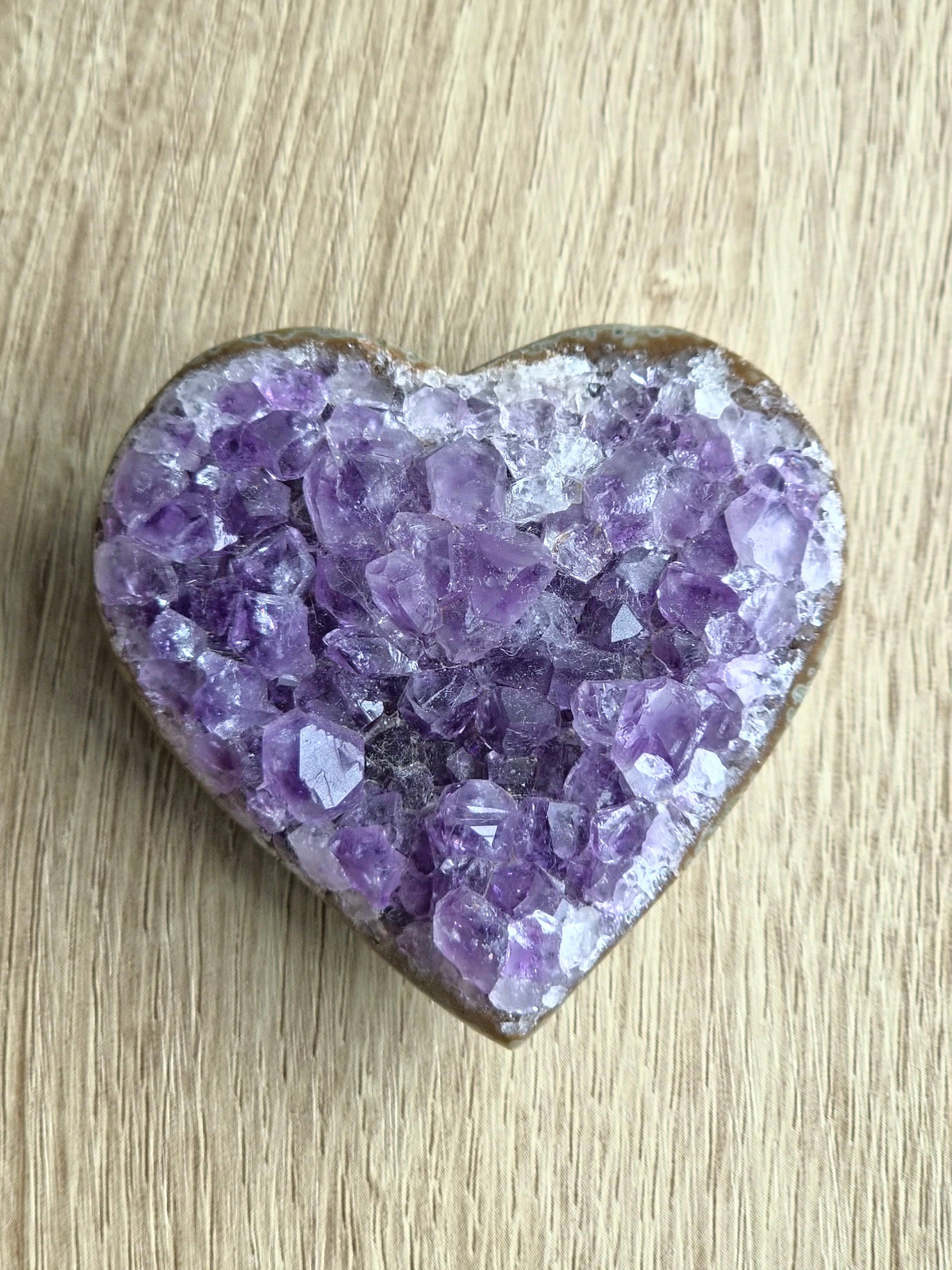Amethyst druzy heart carving