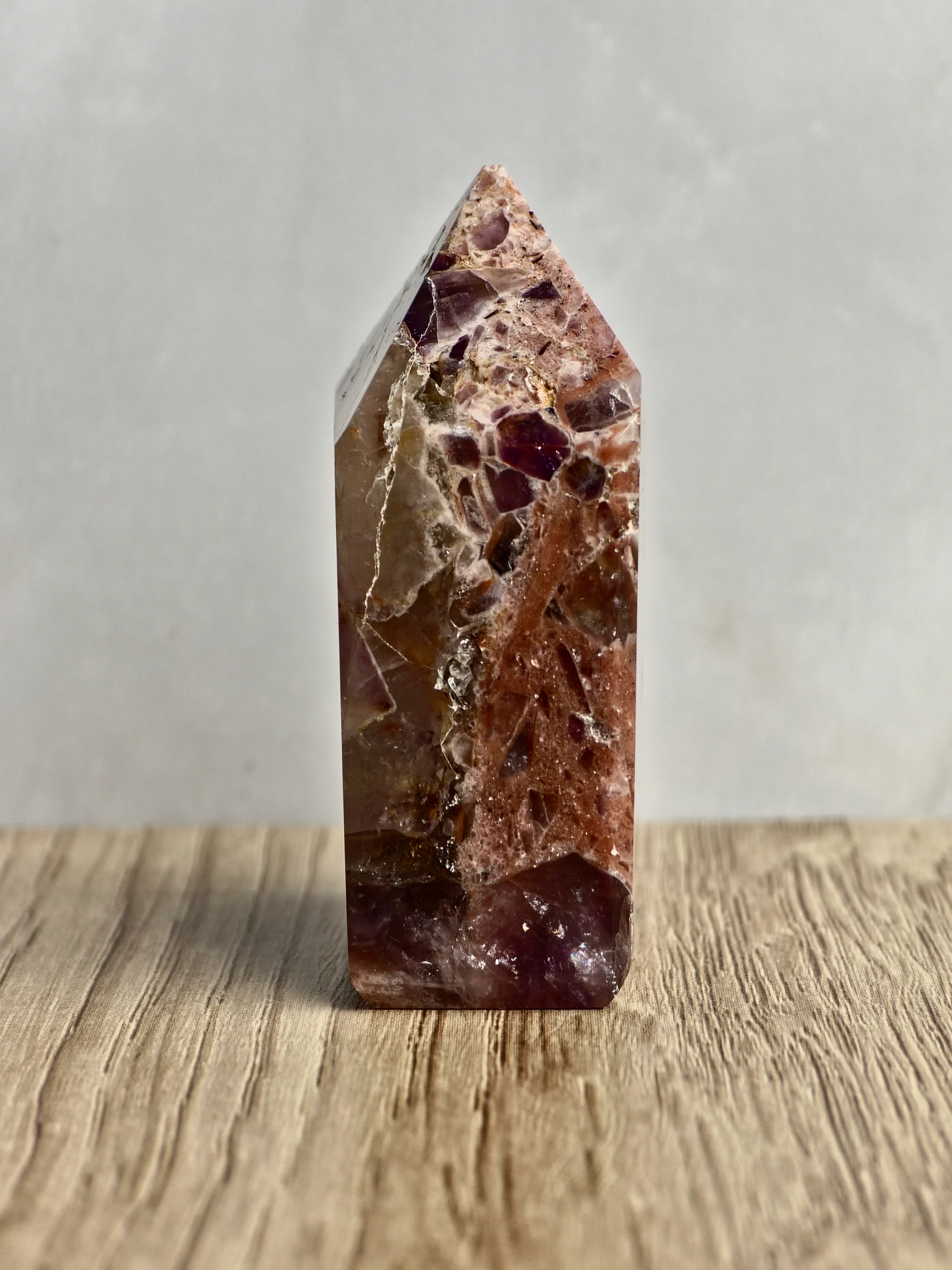 Brecciated Indian Amethyst Polished Tower