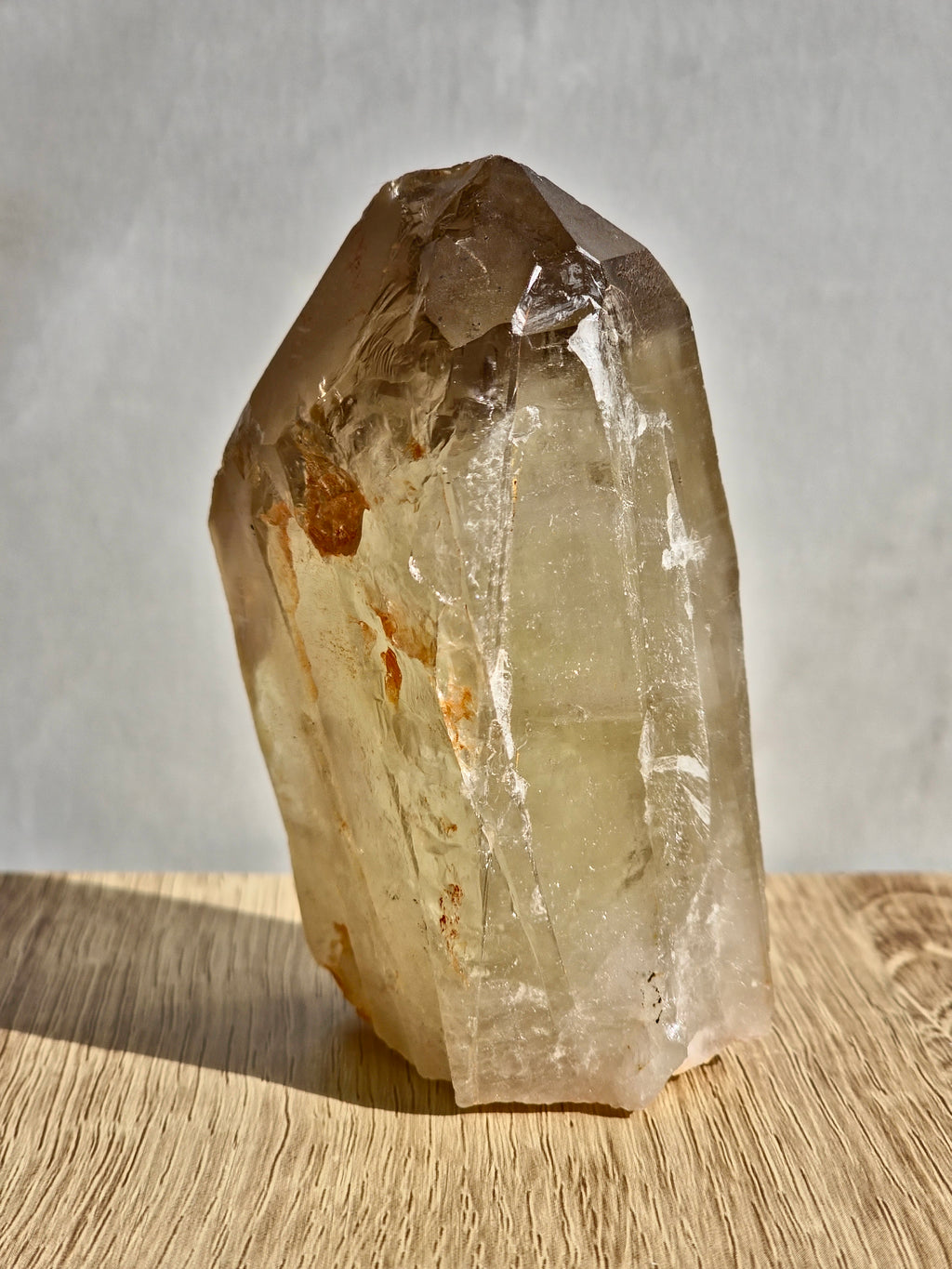 Natural raw citrine lemurian tower