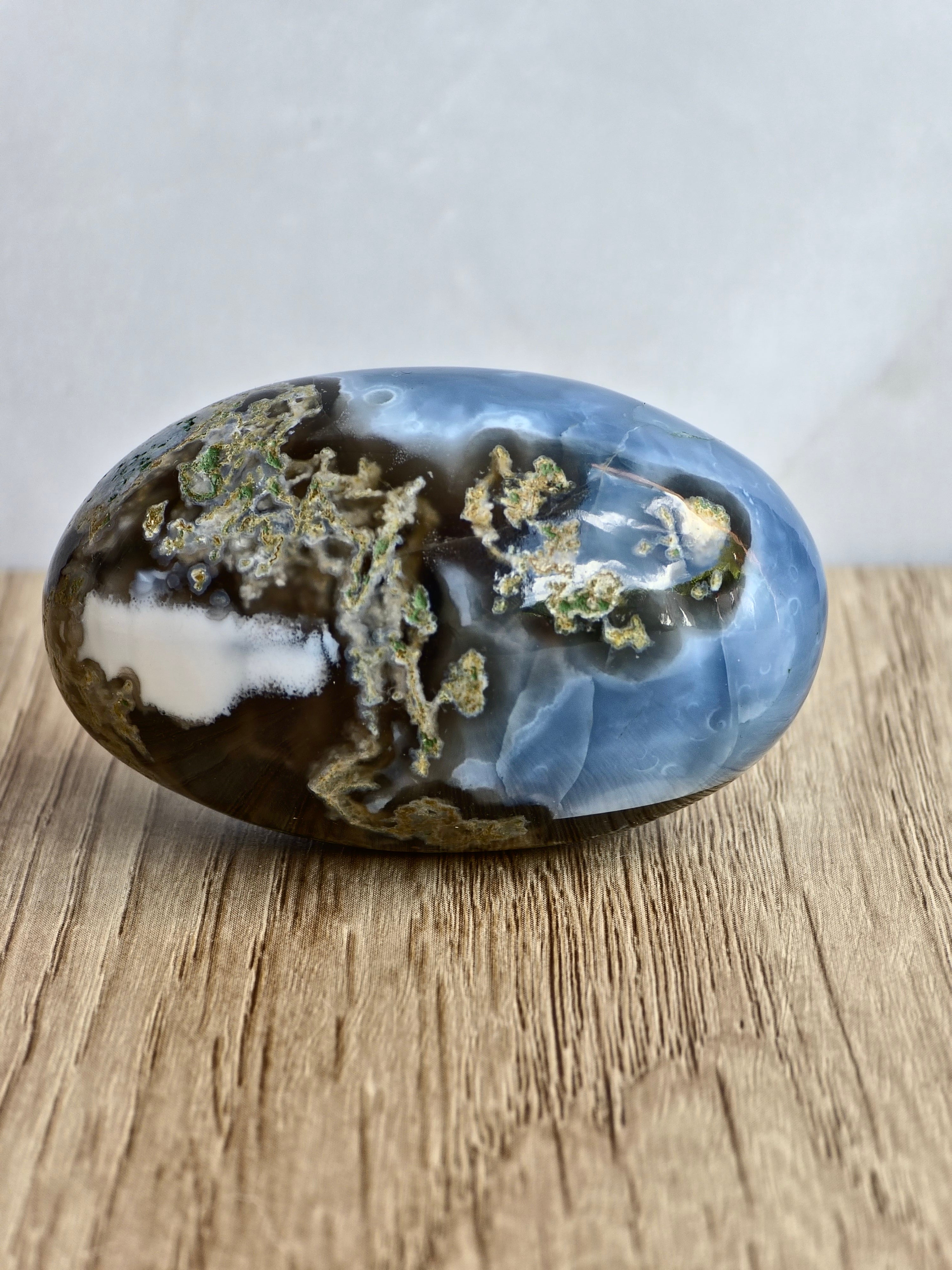 Blue Indian Opal with Moss Agate Inclusions