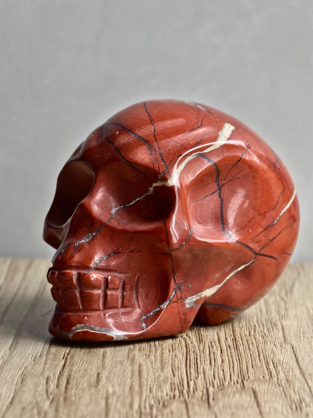 Red Jasper Skull Carving