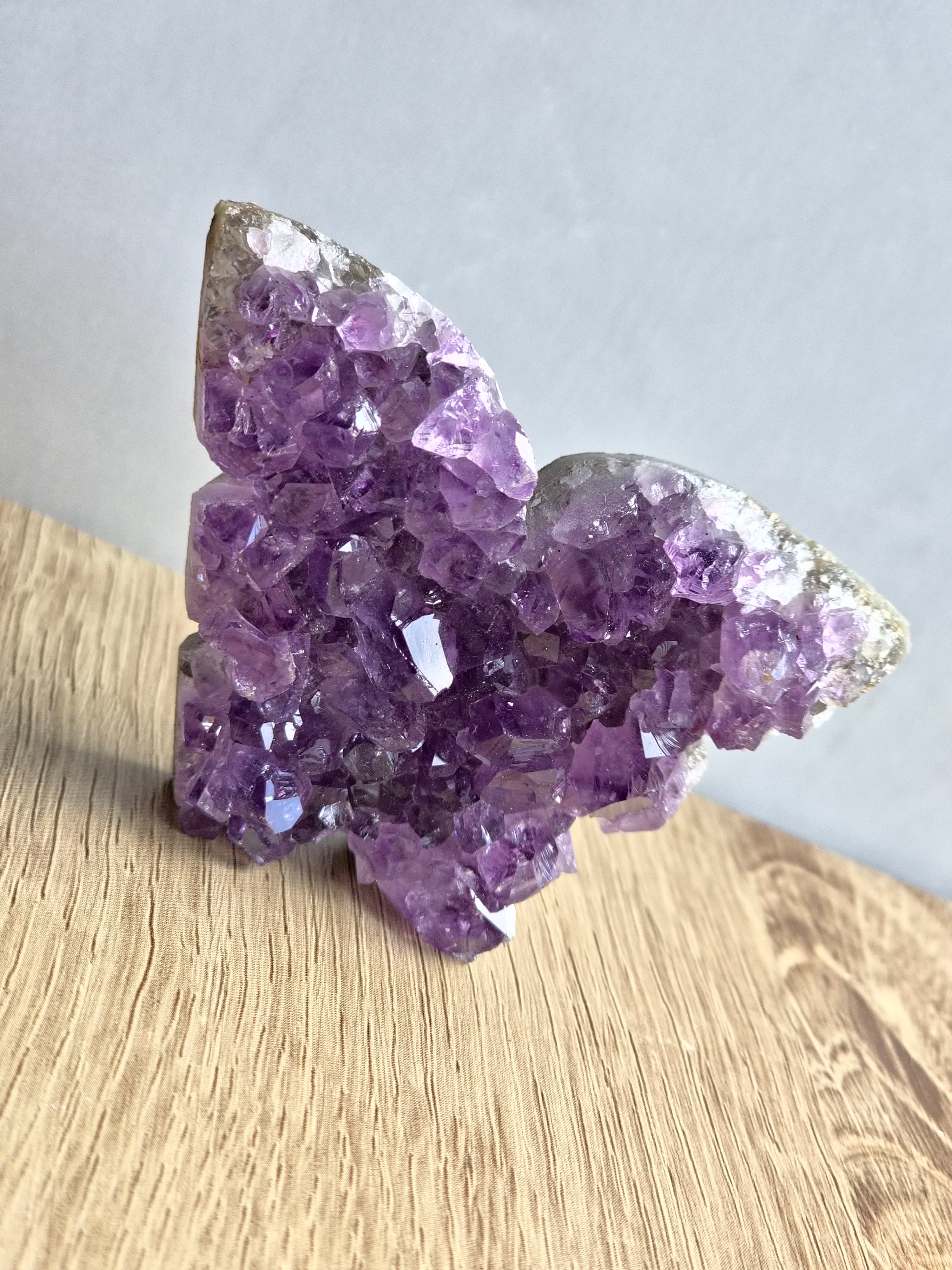 Amethyst Druzy Butterfly Carving