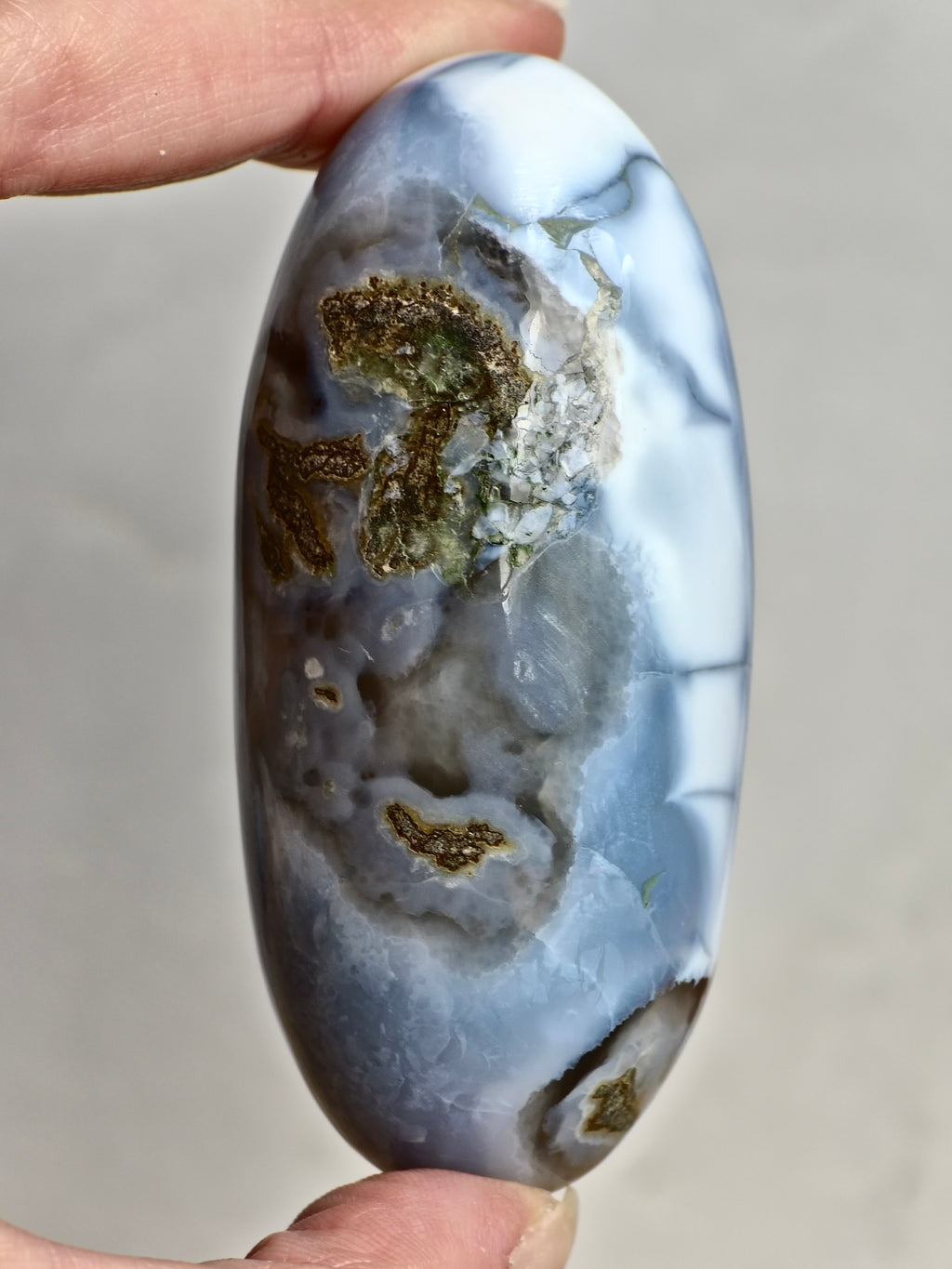 Blue Indian Opal with Moss Agate Inclusions Shiva