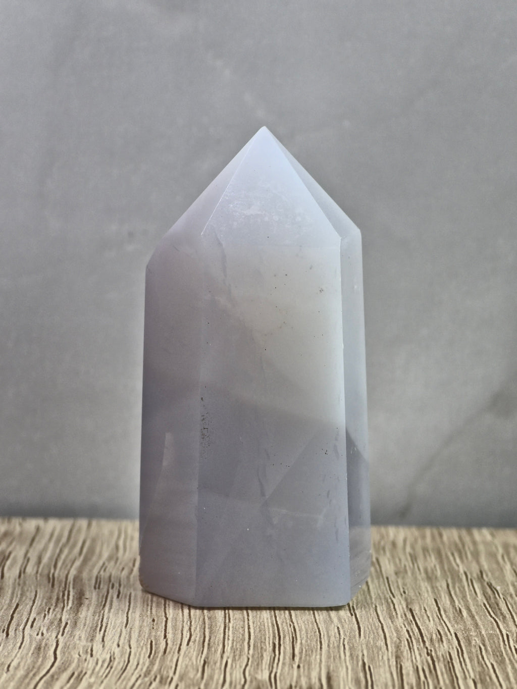 Blue Chalcedony Tower – Soft Translucent Quartz