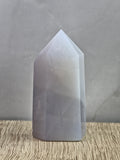 Blue Chalcedony Tower – Soft Translucent Quartz