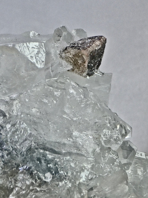 AAA Grade Diamond Apophyllite on Blue Chalcedony with Heulandite & Calcite