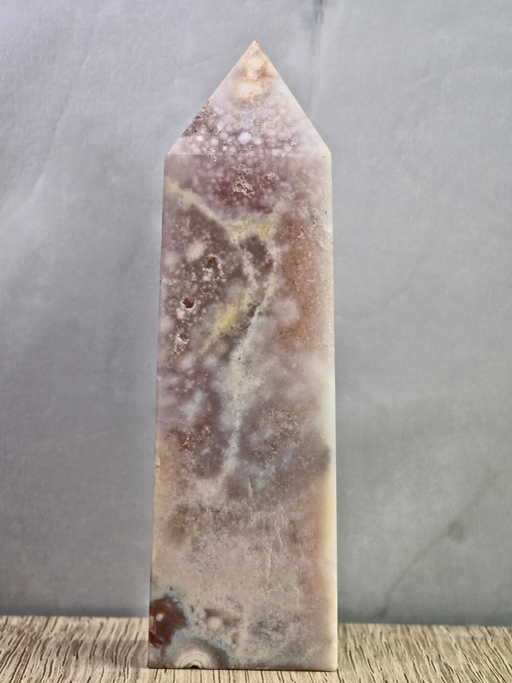 Pink Amethyst and Flower Agate Tower