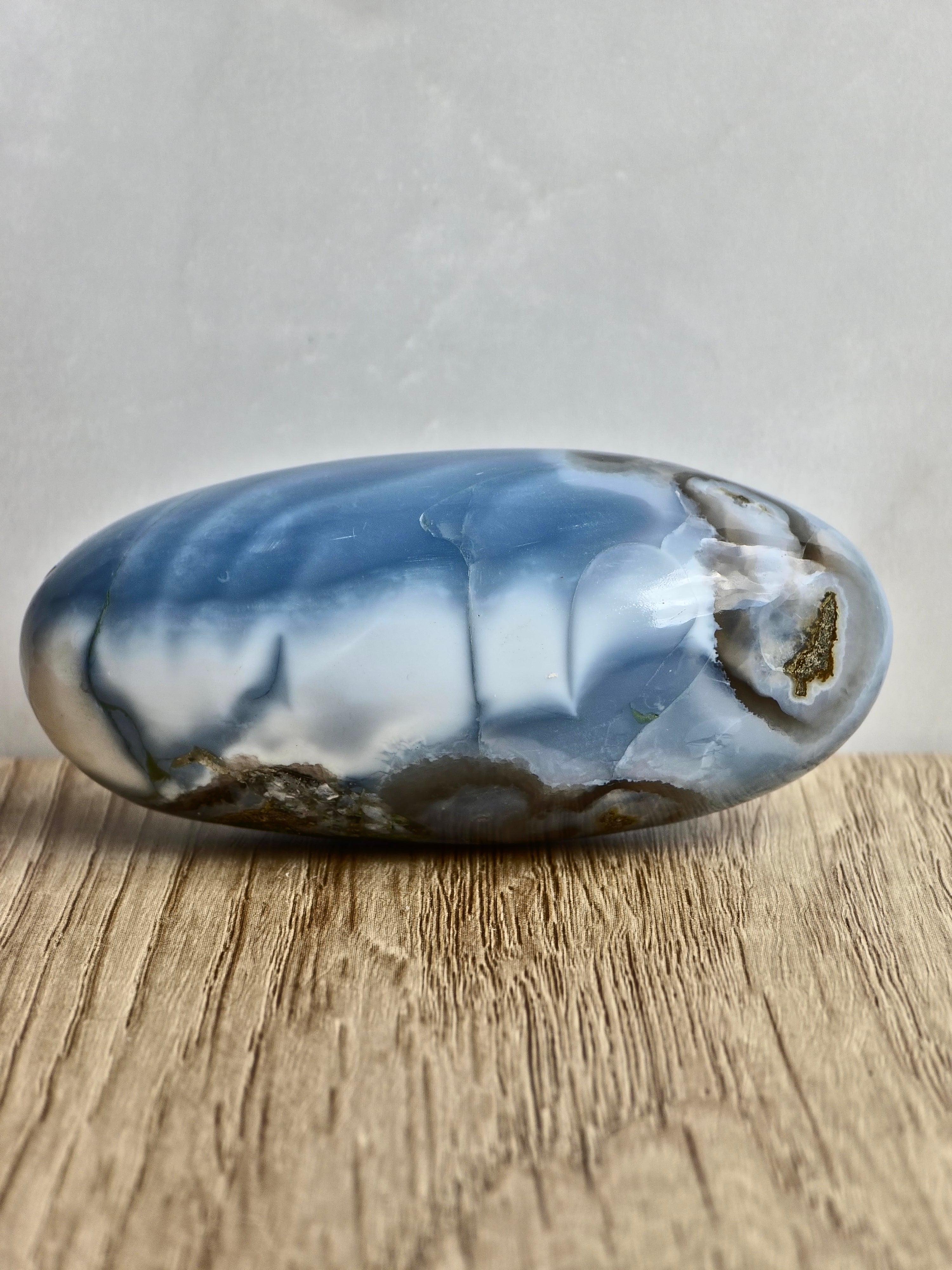 Blue Indian Opal with Moss Agate Inclusions Shiva