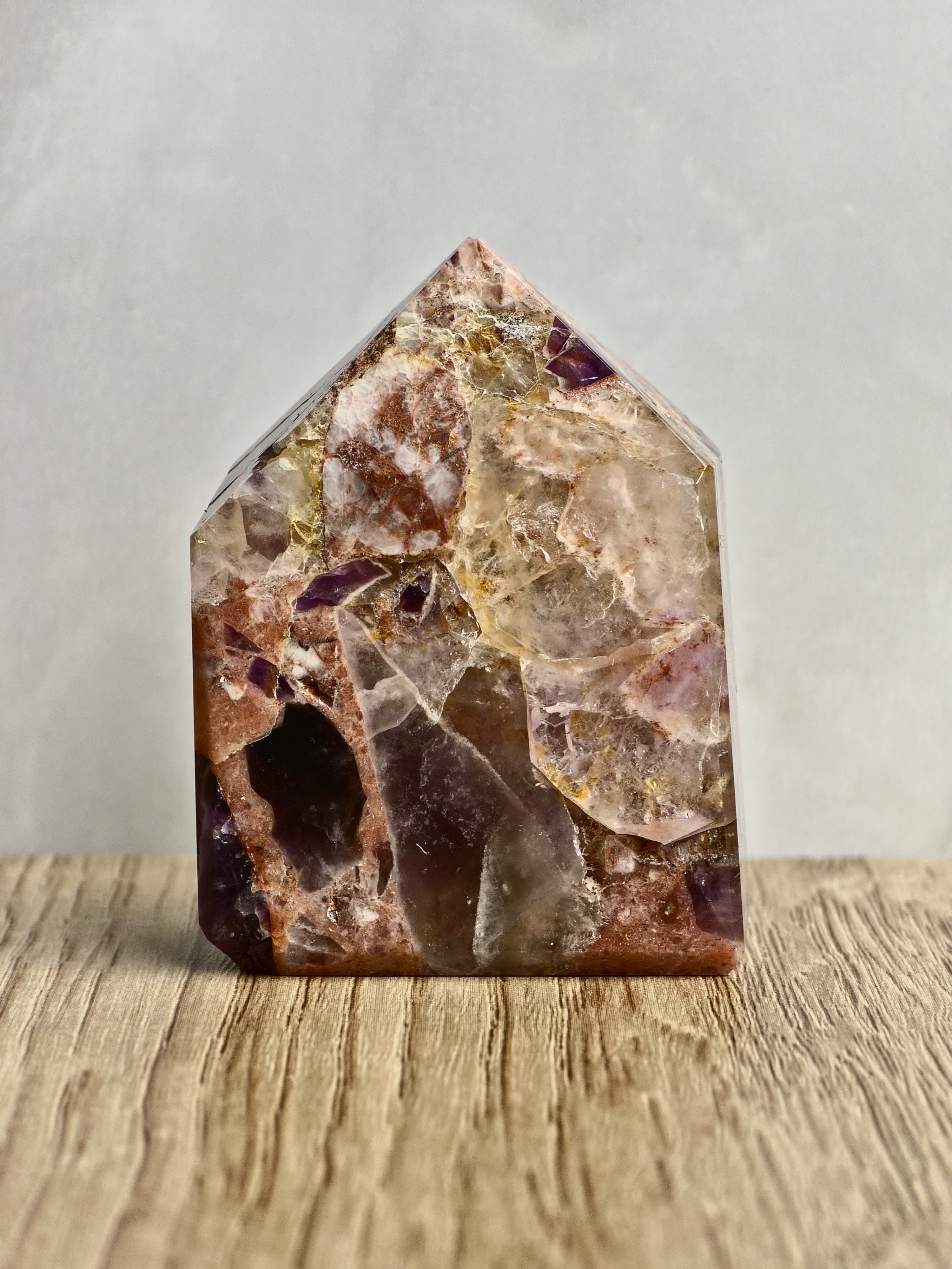 Brecciated Indian Amethyst Polished Tower