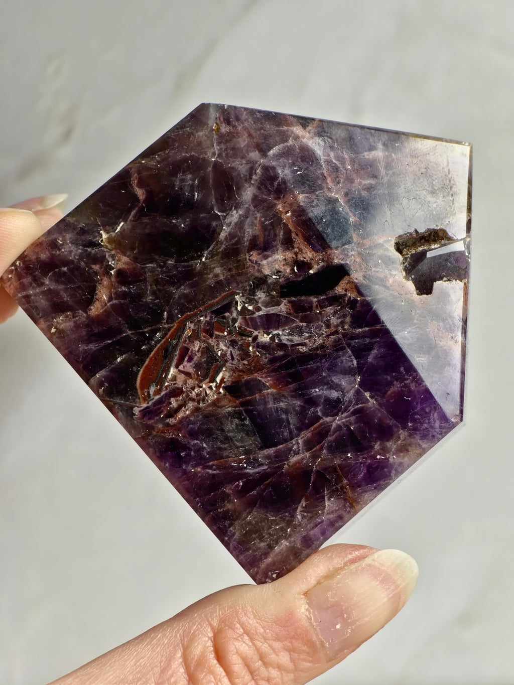 Brecciated Indian Amethyst Polished Tower