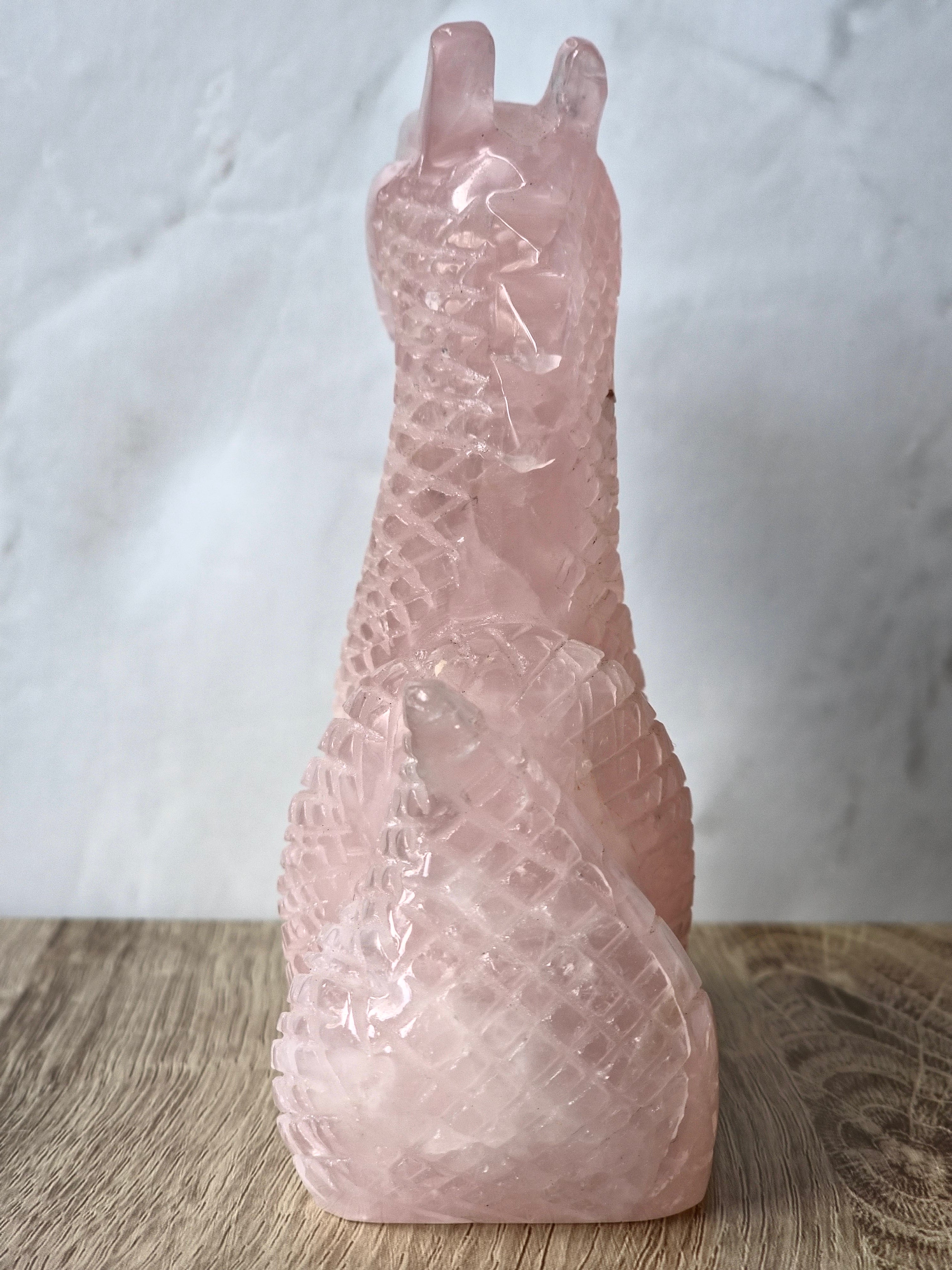 Rose quartz dragon
