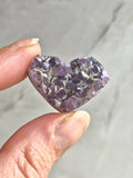Amethyst druzy heart carvings
