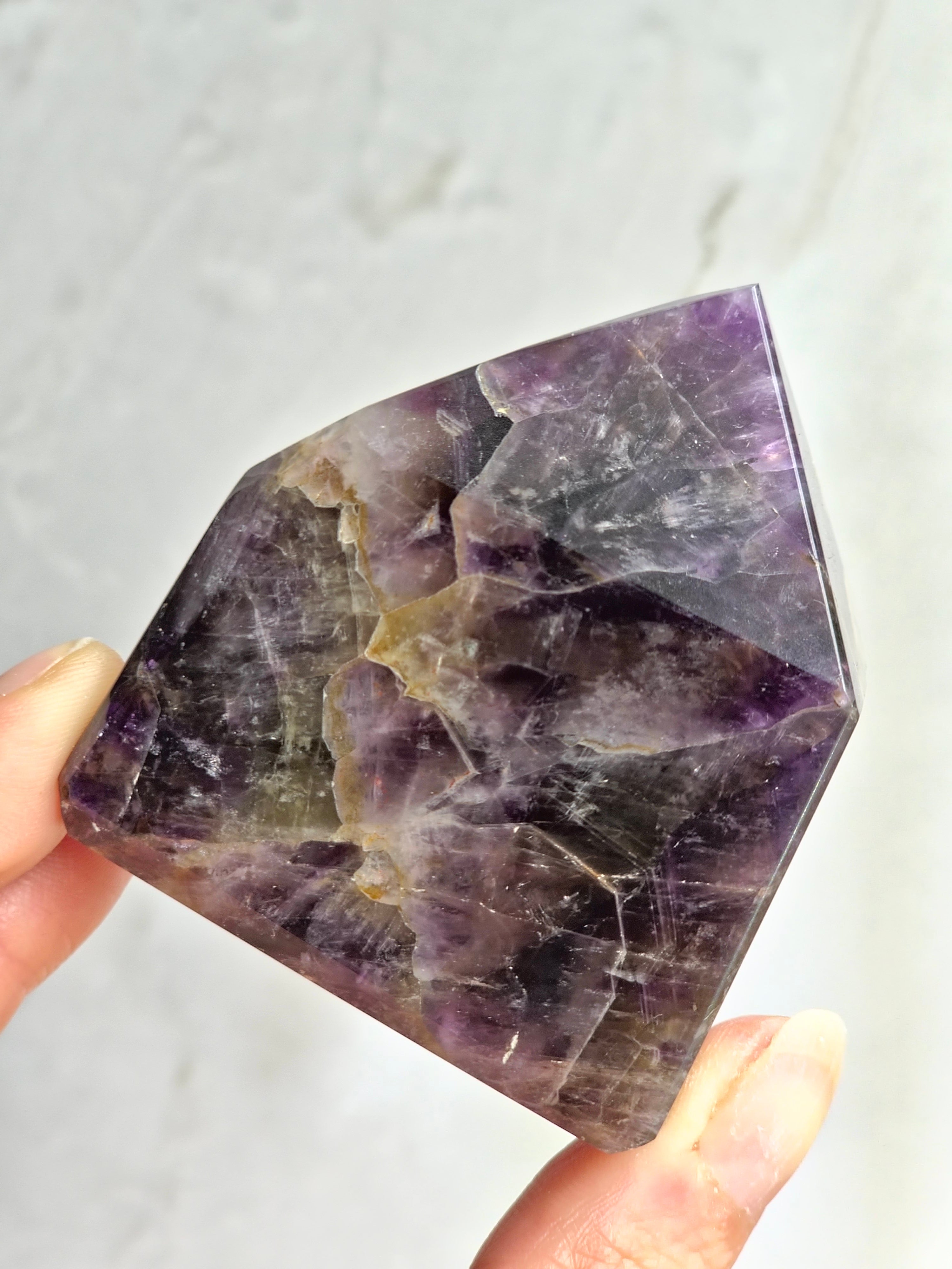 Brecciated Indian Amethyst Polished Tower