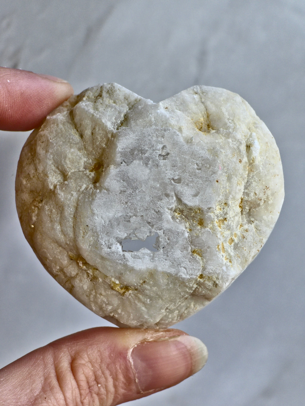 Quartz druzy geode heart