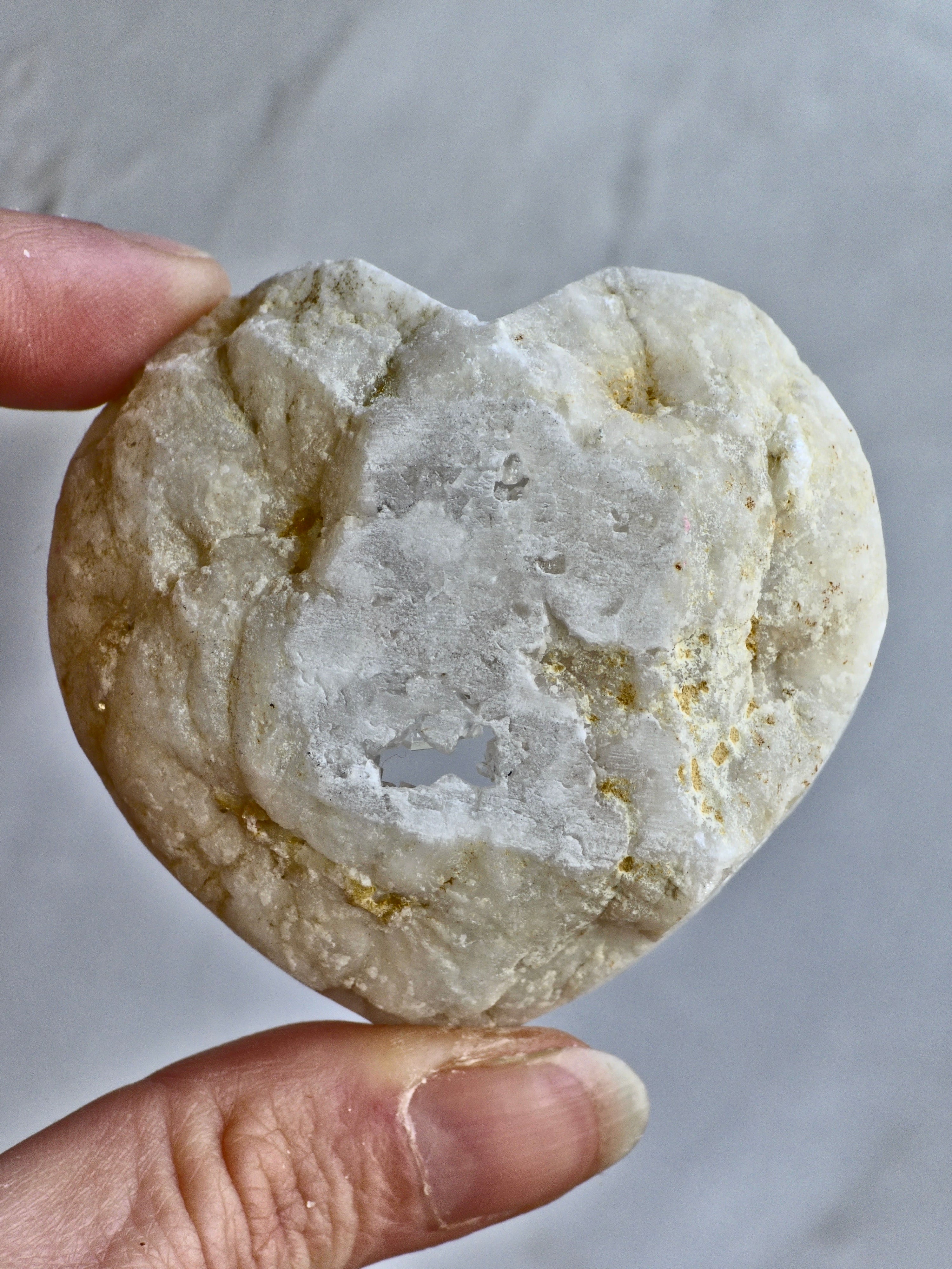 Quartz druzy geode heart