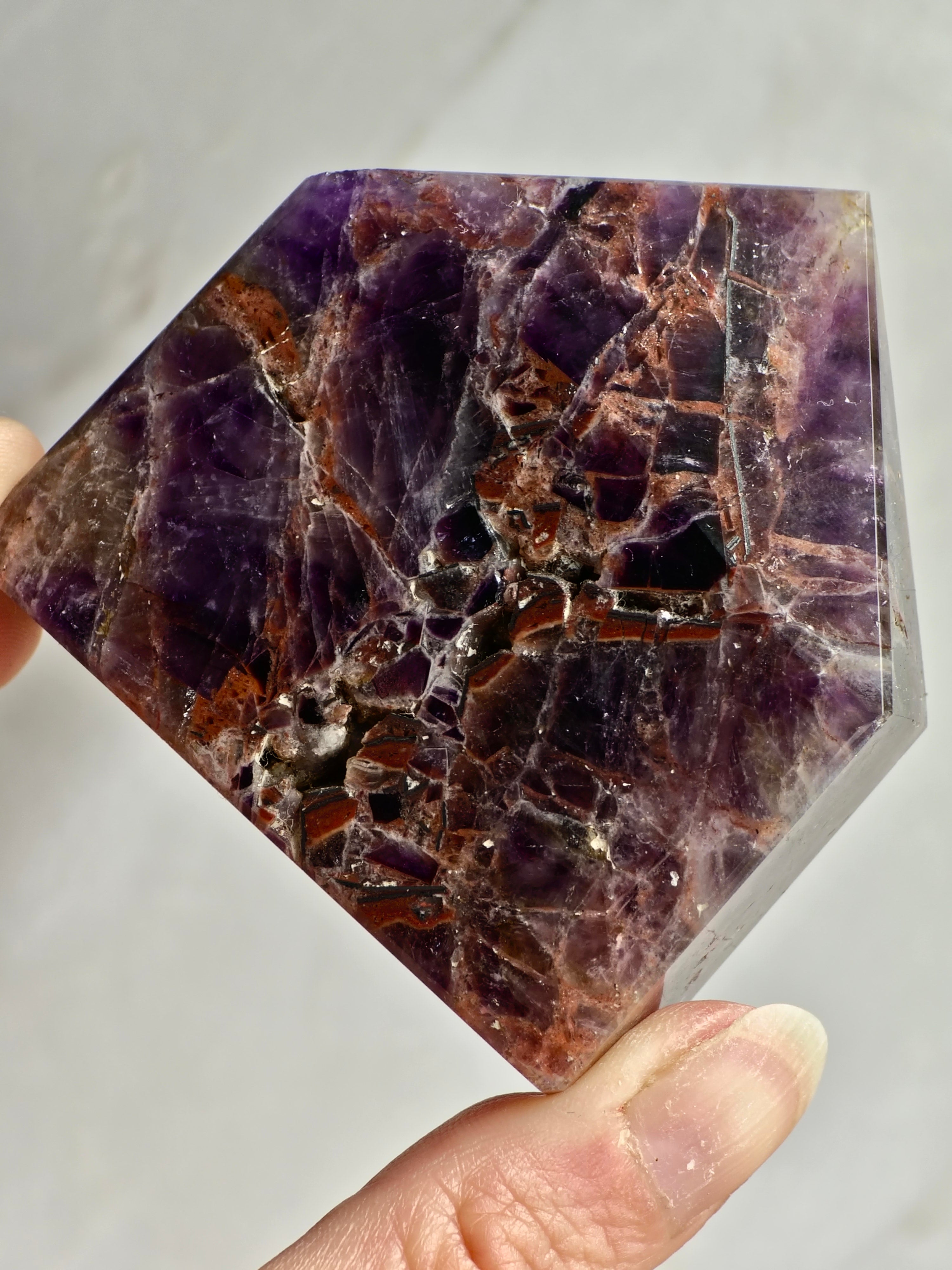Brecciated Indian Amethyst Polished Tower