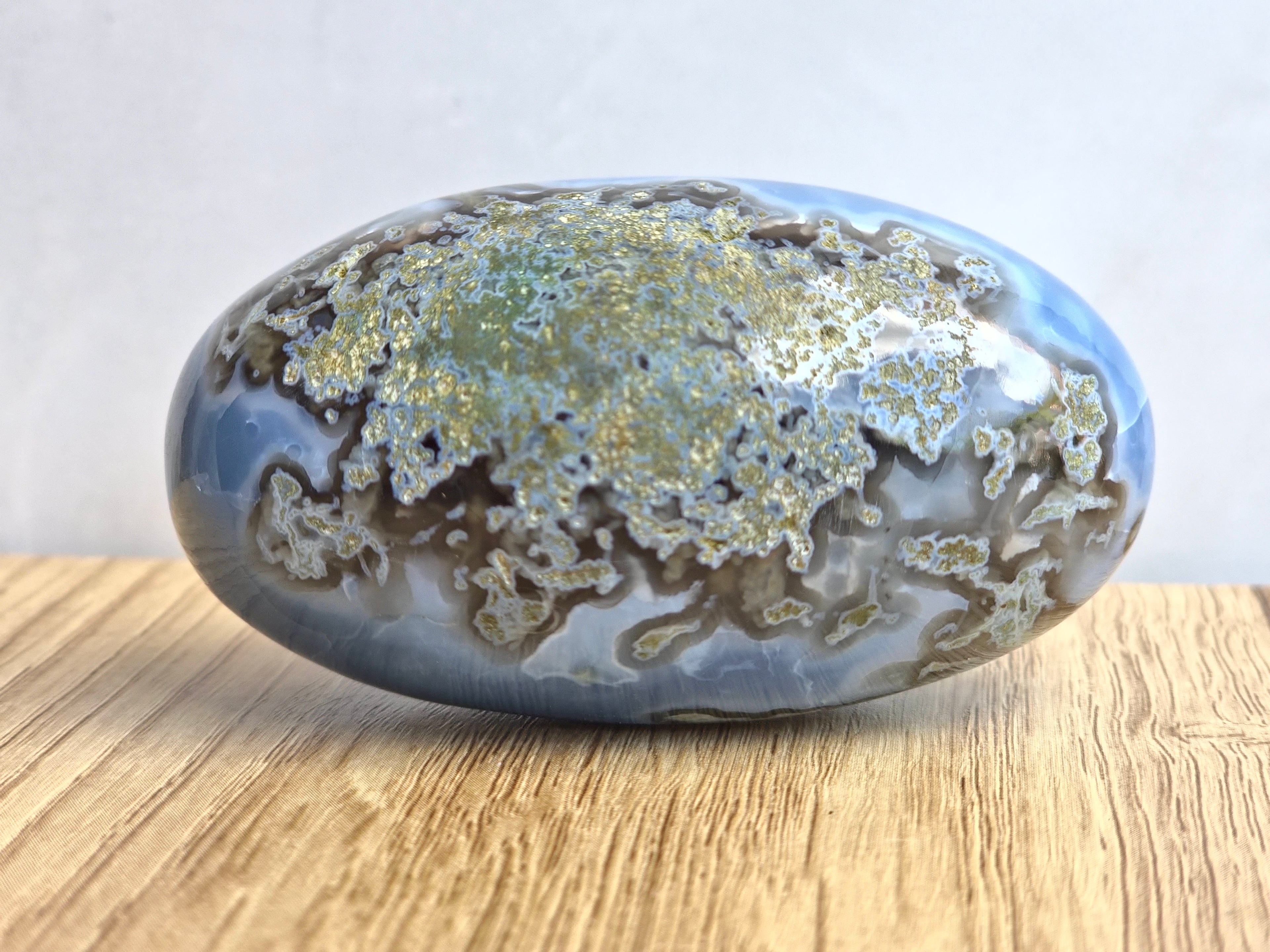 Blue Indian Opal with Moss agate inclusions