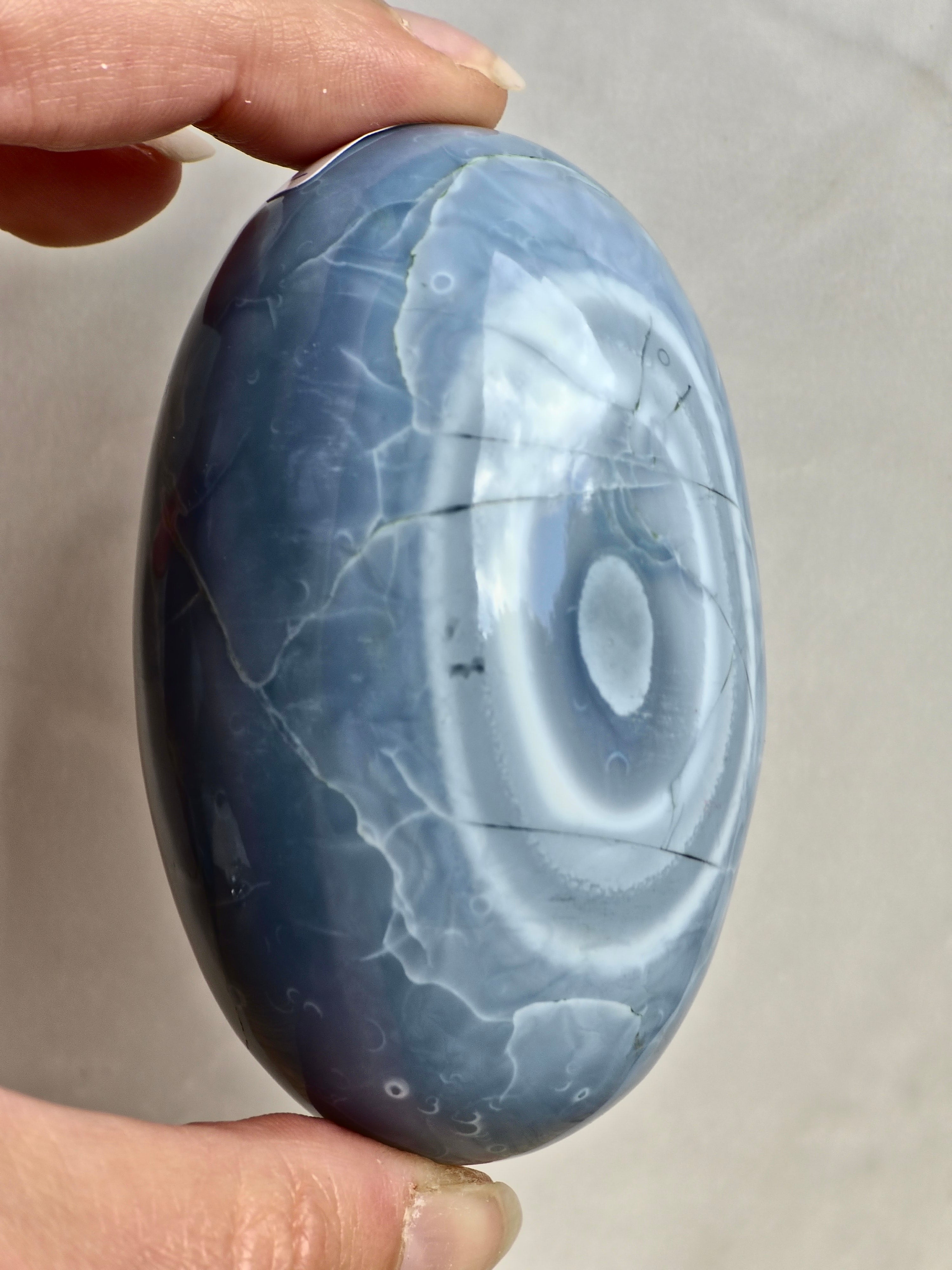 Blue Indian Opal with Moss Agate Inclusions