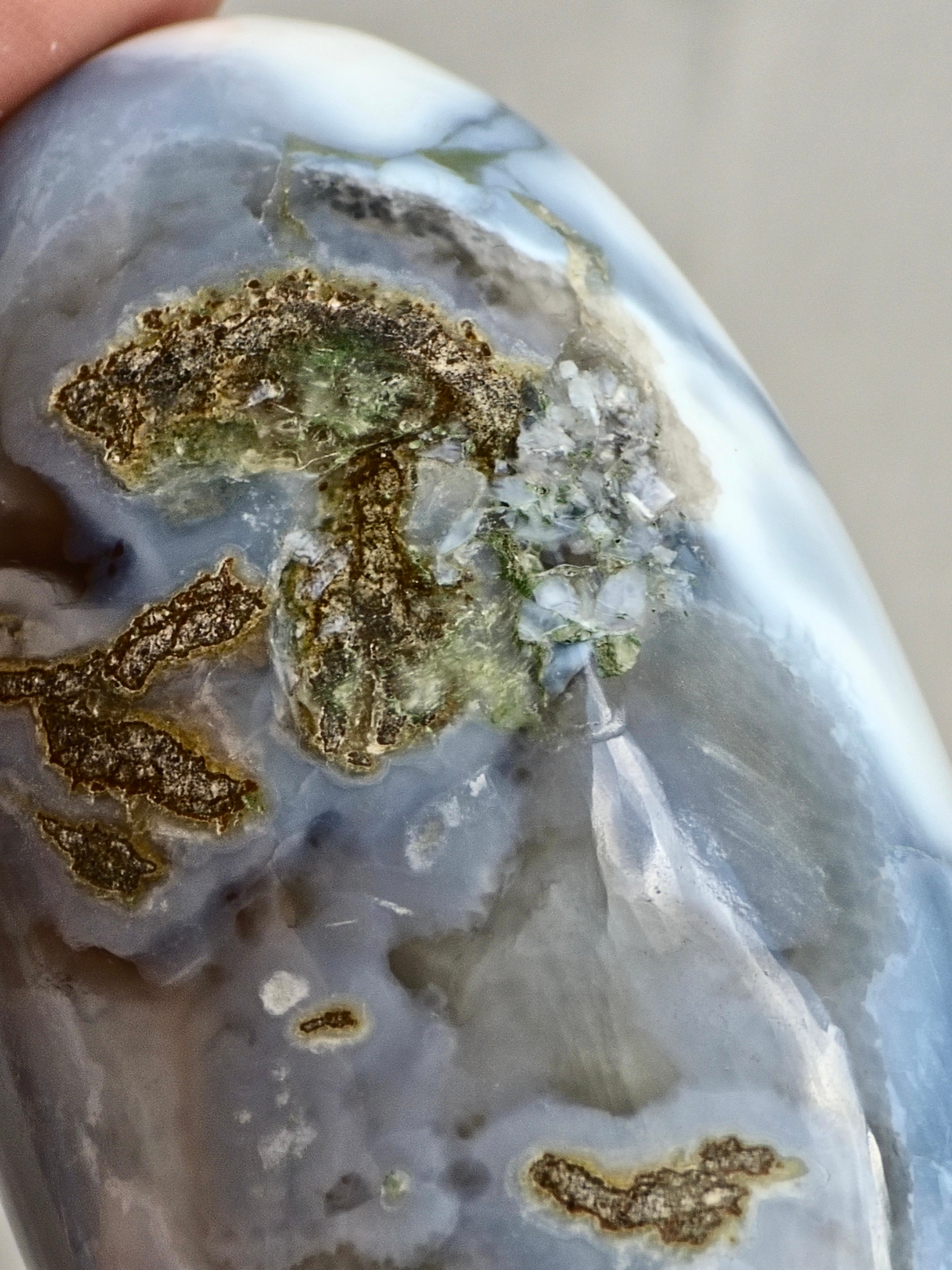 Blue Indian Opal with Moss Agate Inclusions Shiva