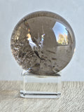 Smokey quartz sphere with rainbows - f