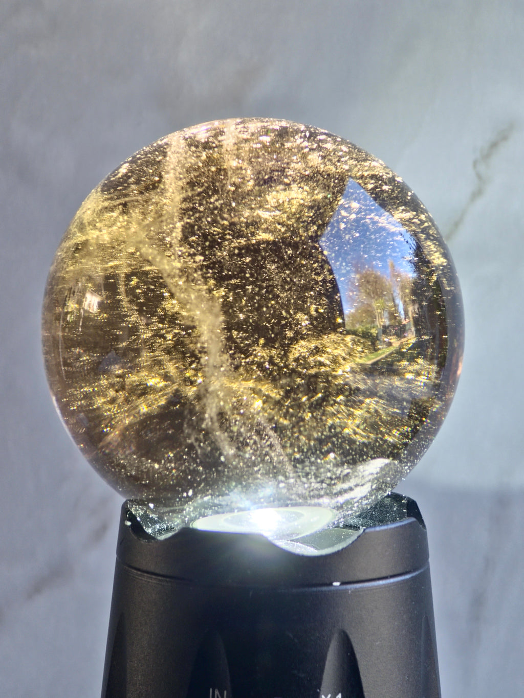 Smoky quartz sphere- d