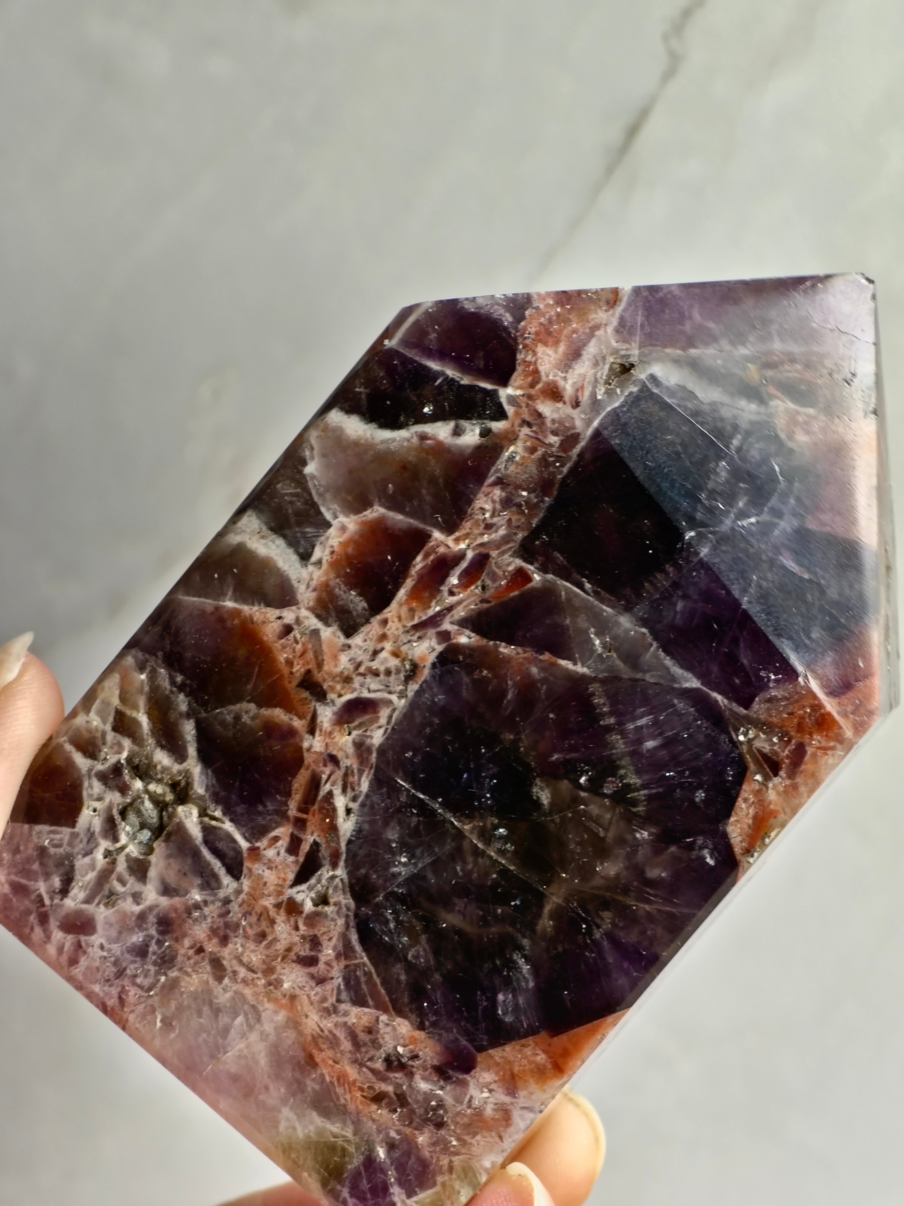 Brecciated Indian Amethyst Polished Tower