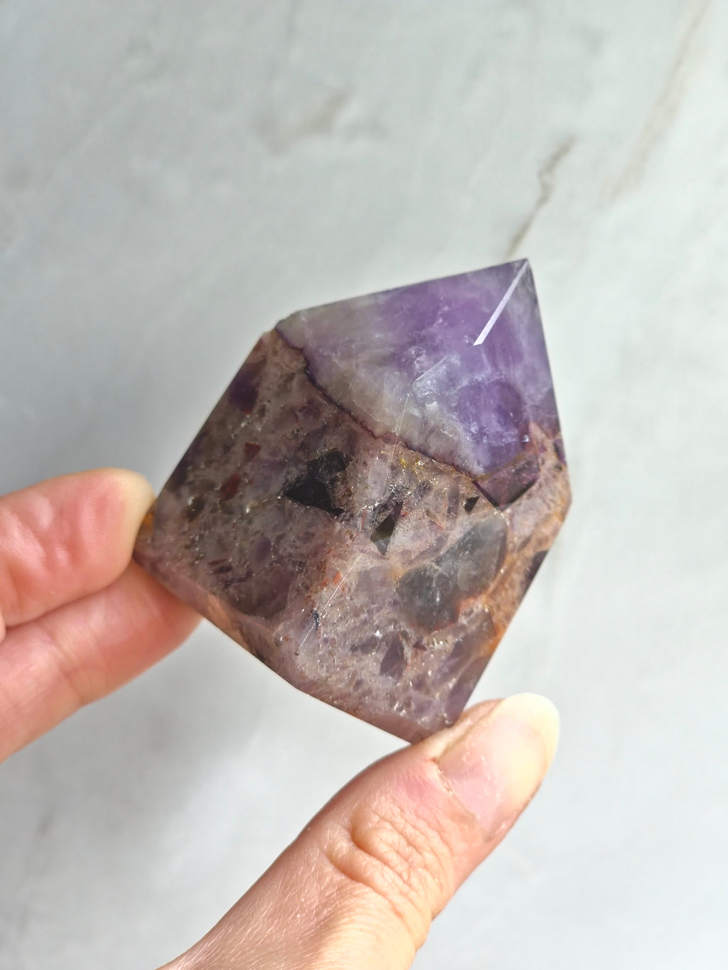 Brecciated Indian Amethyst Polished Tower