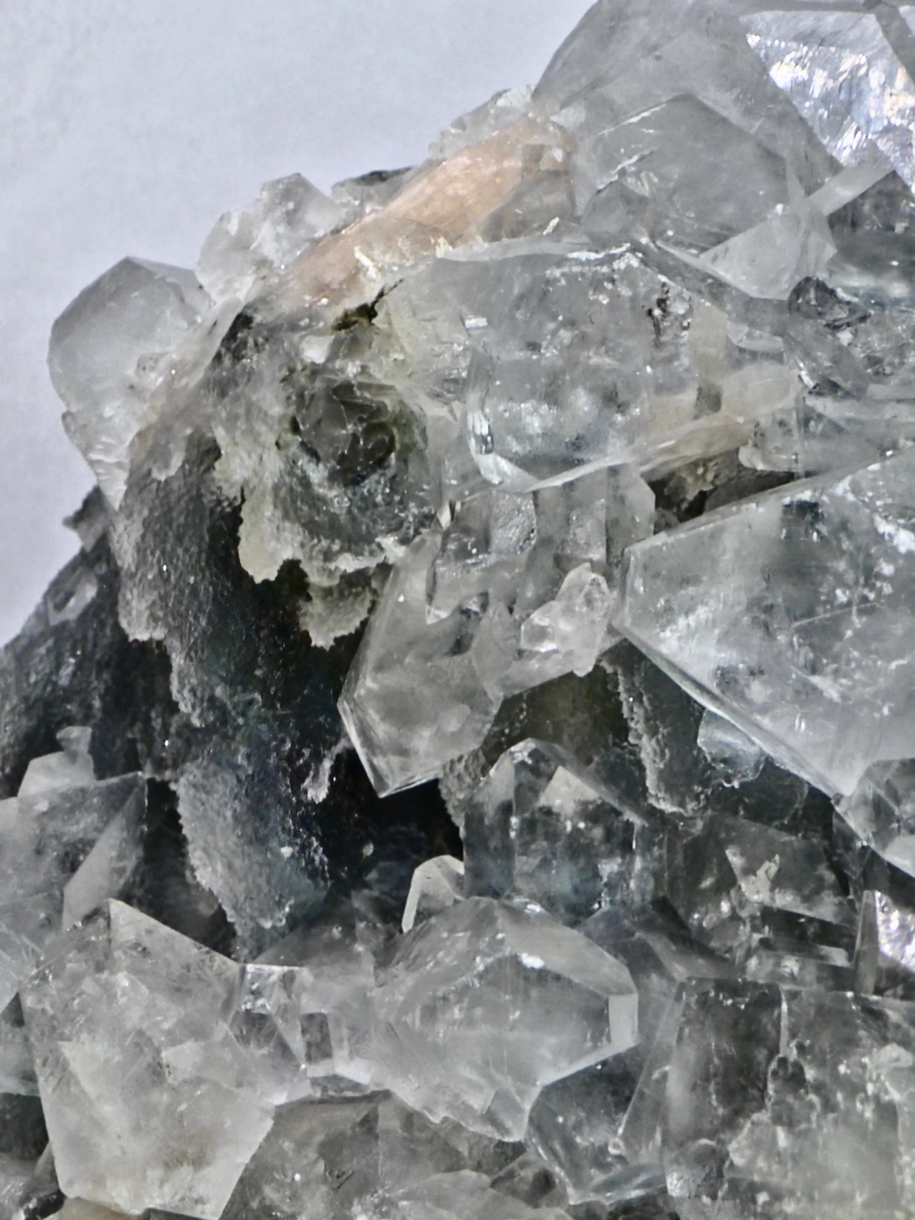 AAA Apophyllite on Blue Chalcedony with Stilbite — Large Display Piece