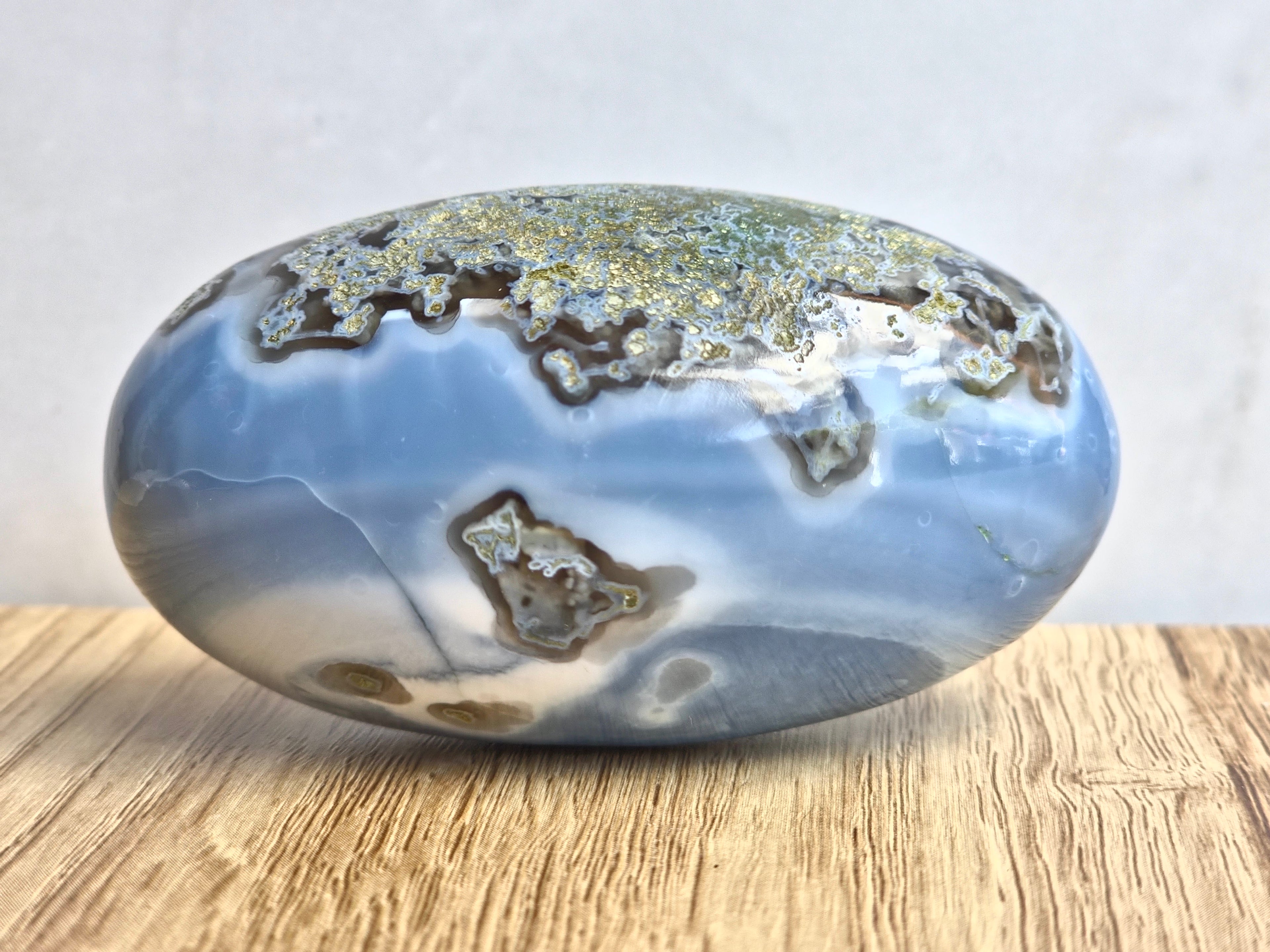 Blue Indian Opal with Moss agate inclusions