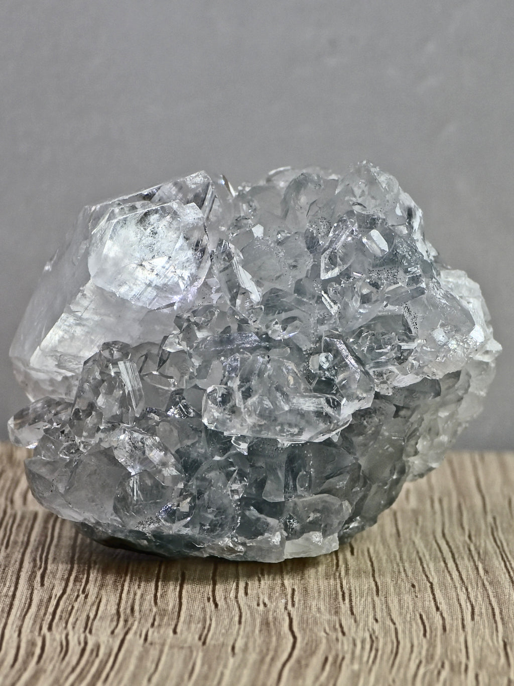 AAA Diamond Apophyllite on Blue Chalcedony – High Clarity Terminations
